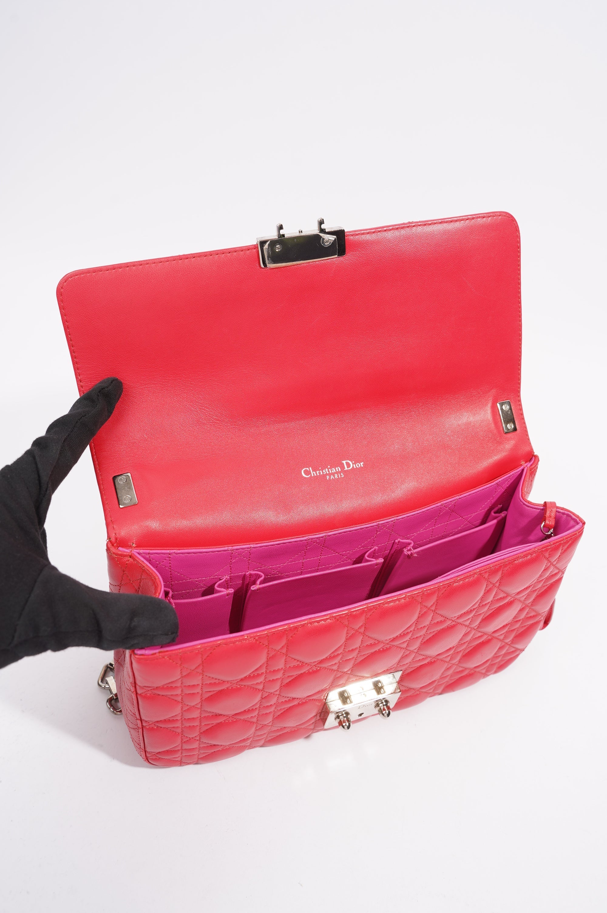 Christian Dior Womens New Lock Bag Leather Fuchsia