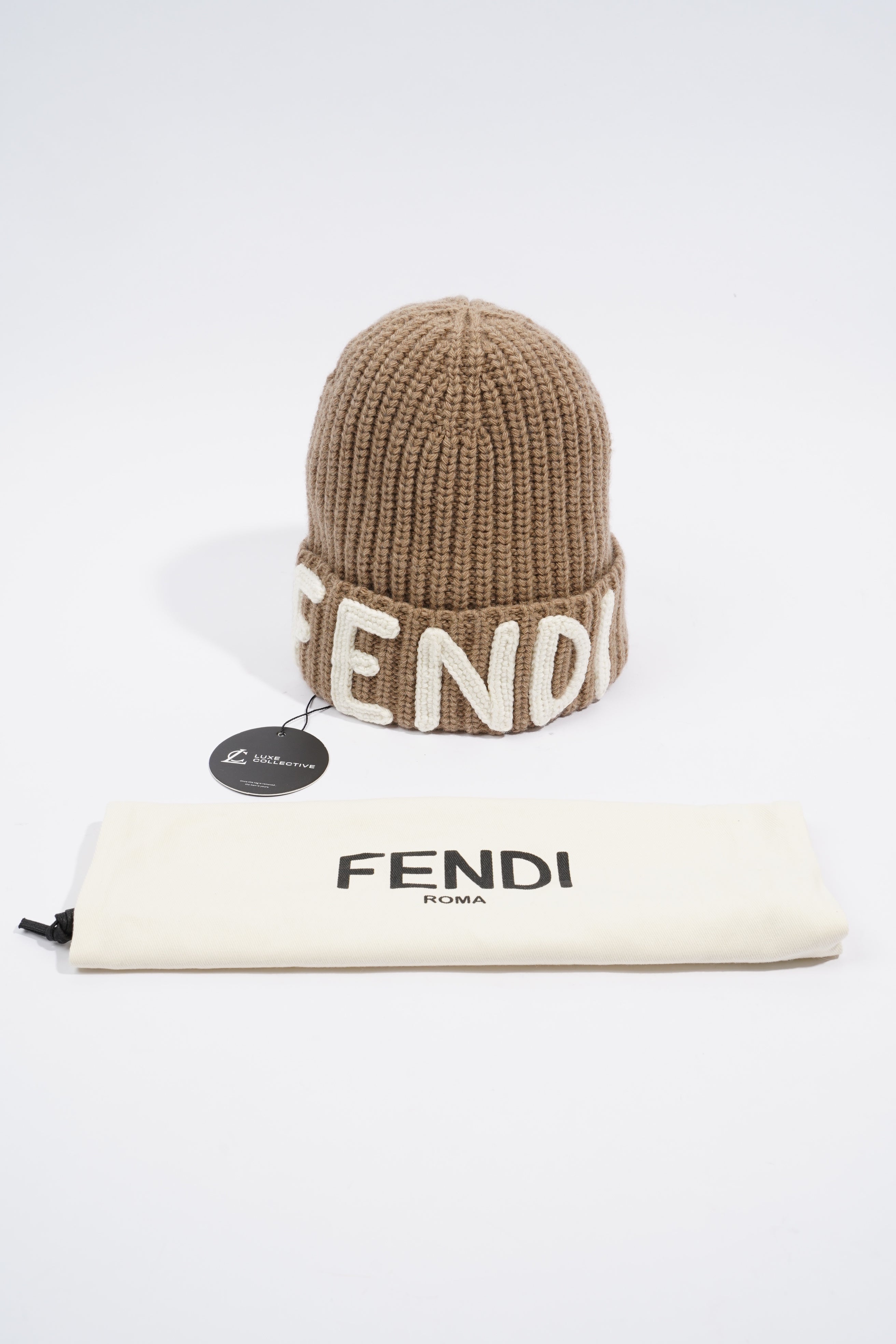 Fendi Fendi Beanie Beige Wool S-M