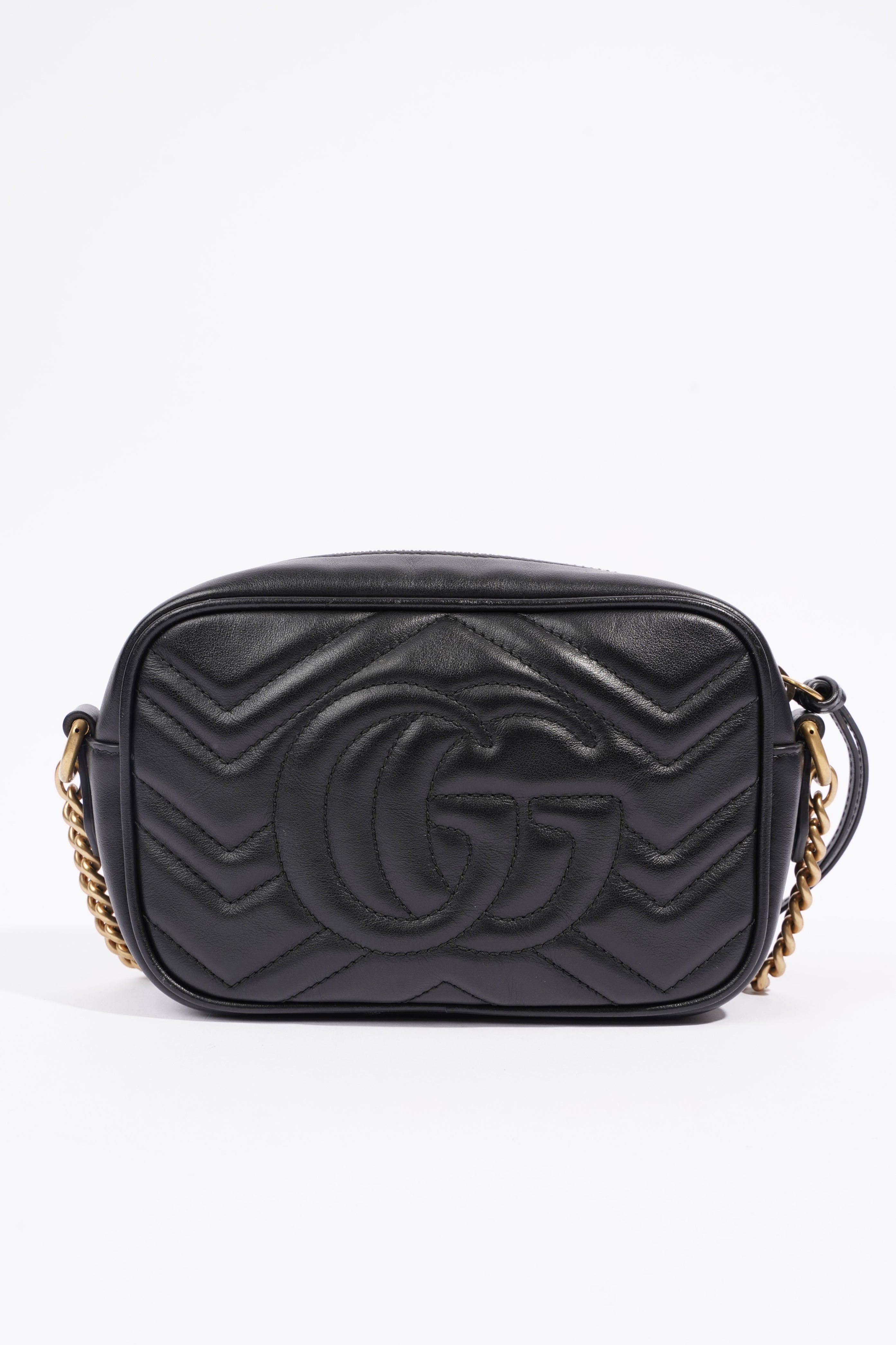 Gucci Marmont Zip Black Leather Mini