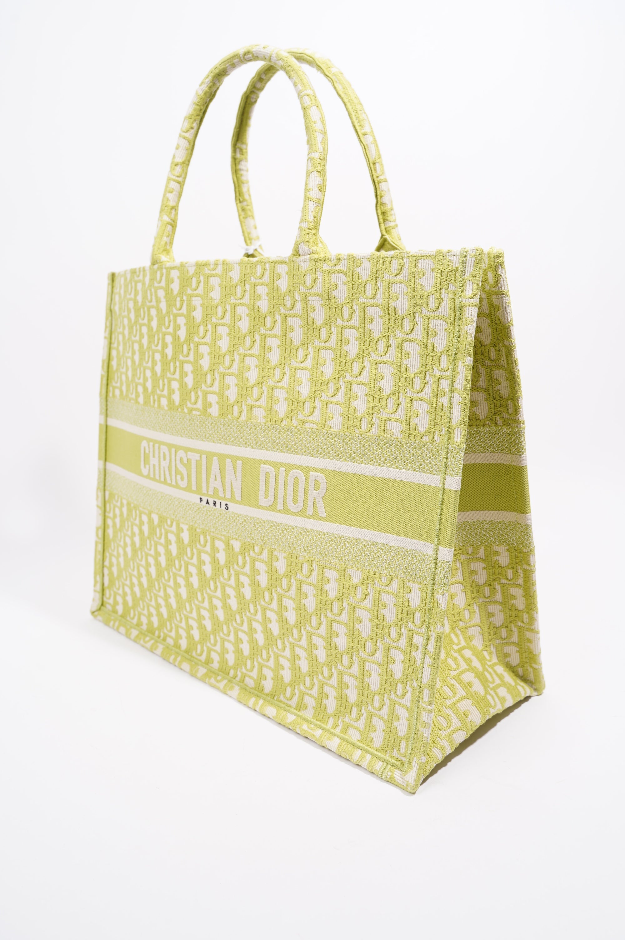 Christian Dior Womens Oblique Book Tote Green Large