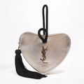 Saint Laurent Womens Heart Clutch Golden Leather