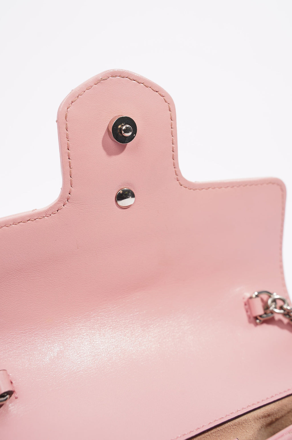 Gucci Womens Marmont Flap Pink / Silver Super Mini