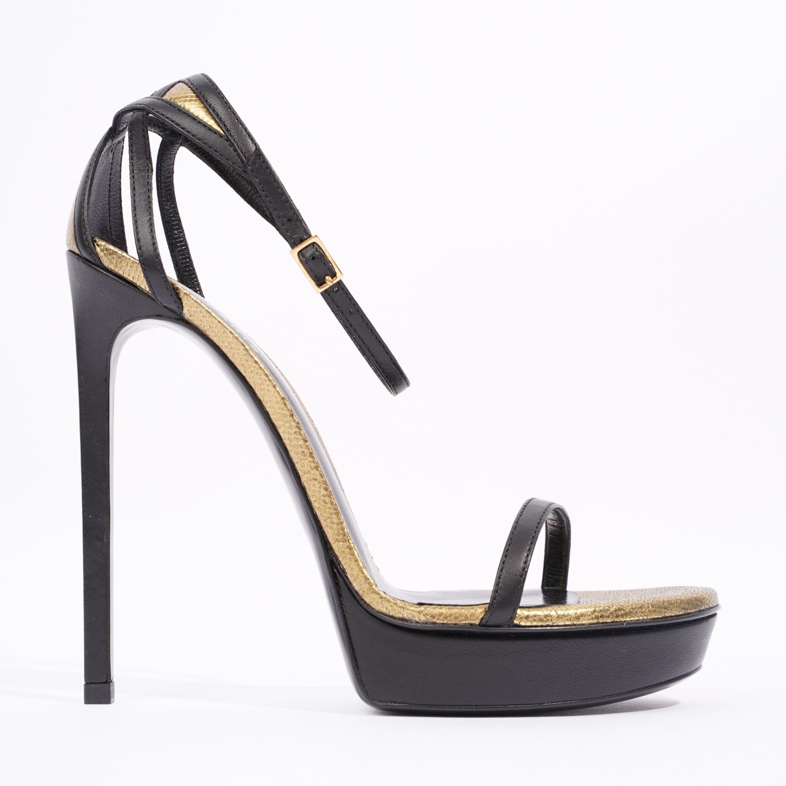 Saint Laurent Womens Janis 105 Gold / Black EU 38 / UK 5