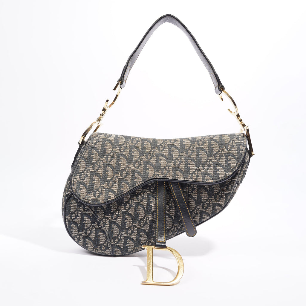 Christian Dior Saddle Bag Navy Oblique
