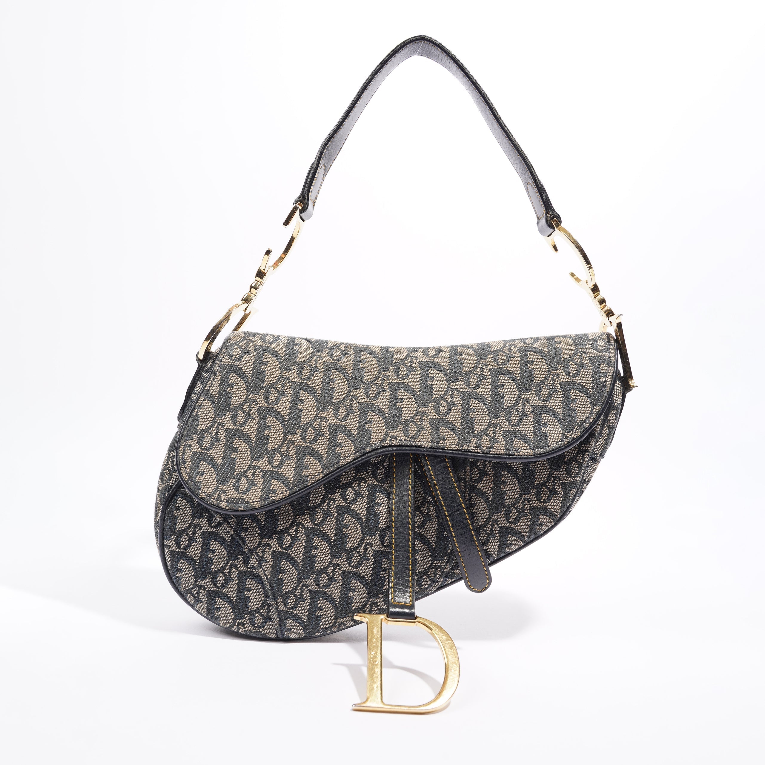 Christian Dior Saddle Bag Navy Oblique