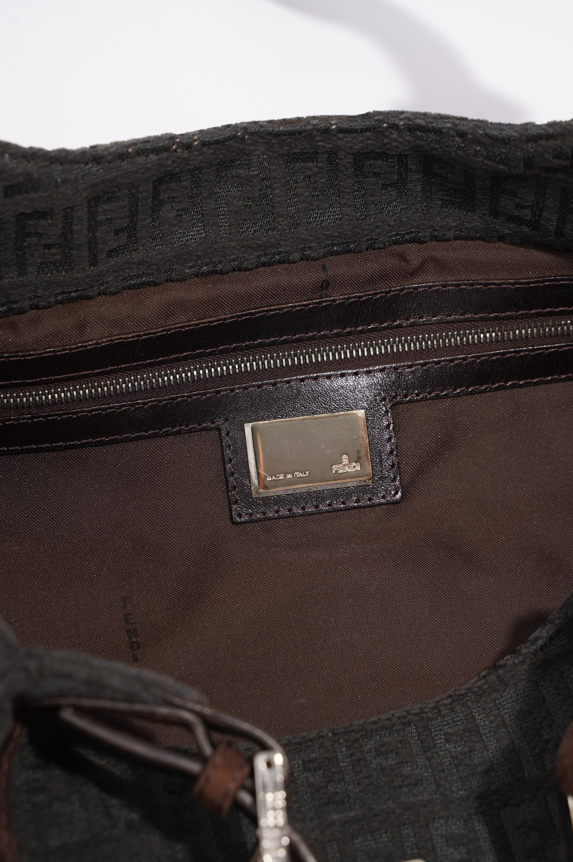 Fendi Zucchino Shoulder Bag Grey