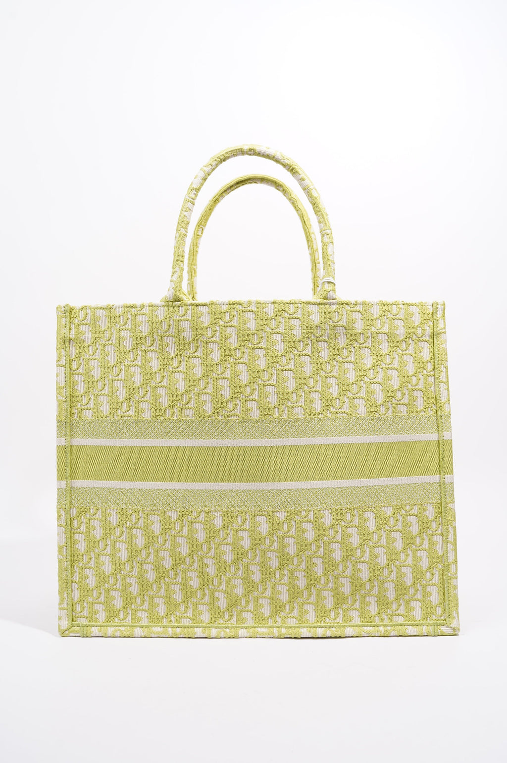Christian Dior Womens Oblique Book Tote Green Large