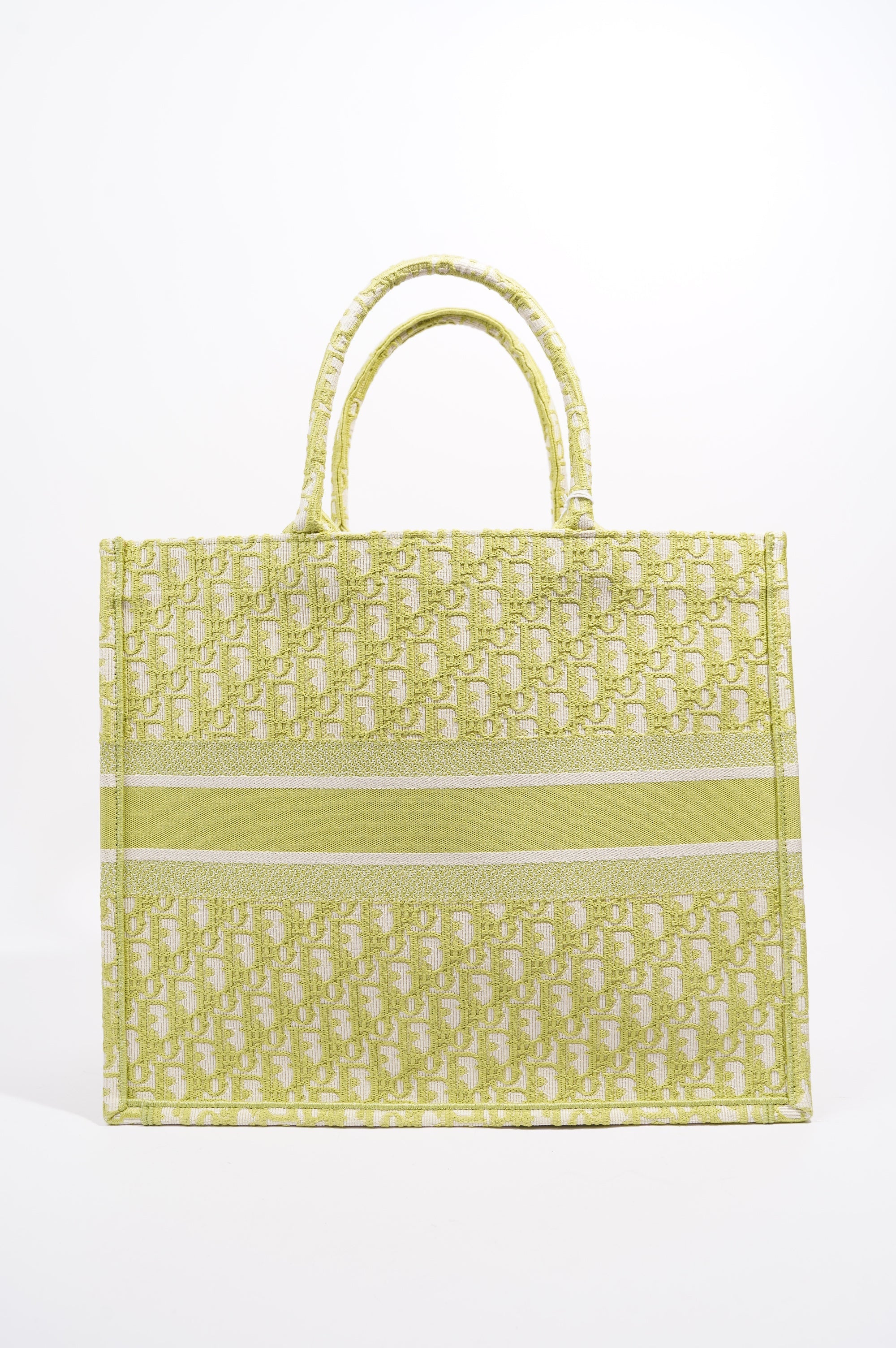 Christian Dior Womens Oblique Book Tote Green Large