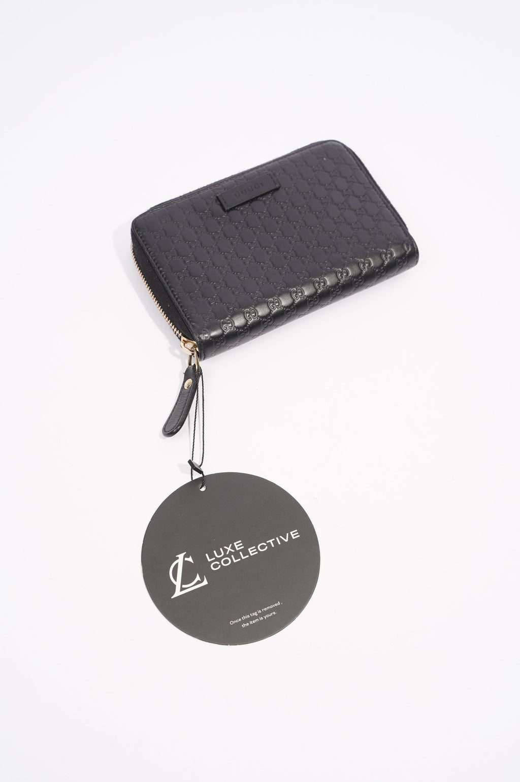 Gucci Womens Microguccissima Leather Zip Wallet Black