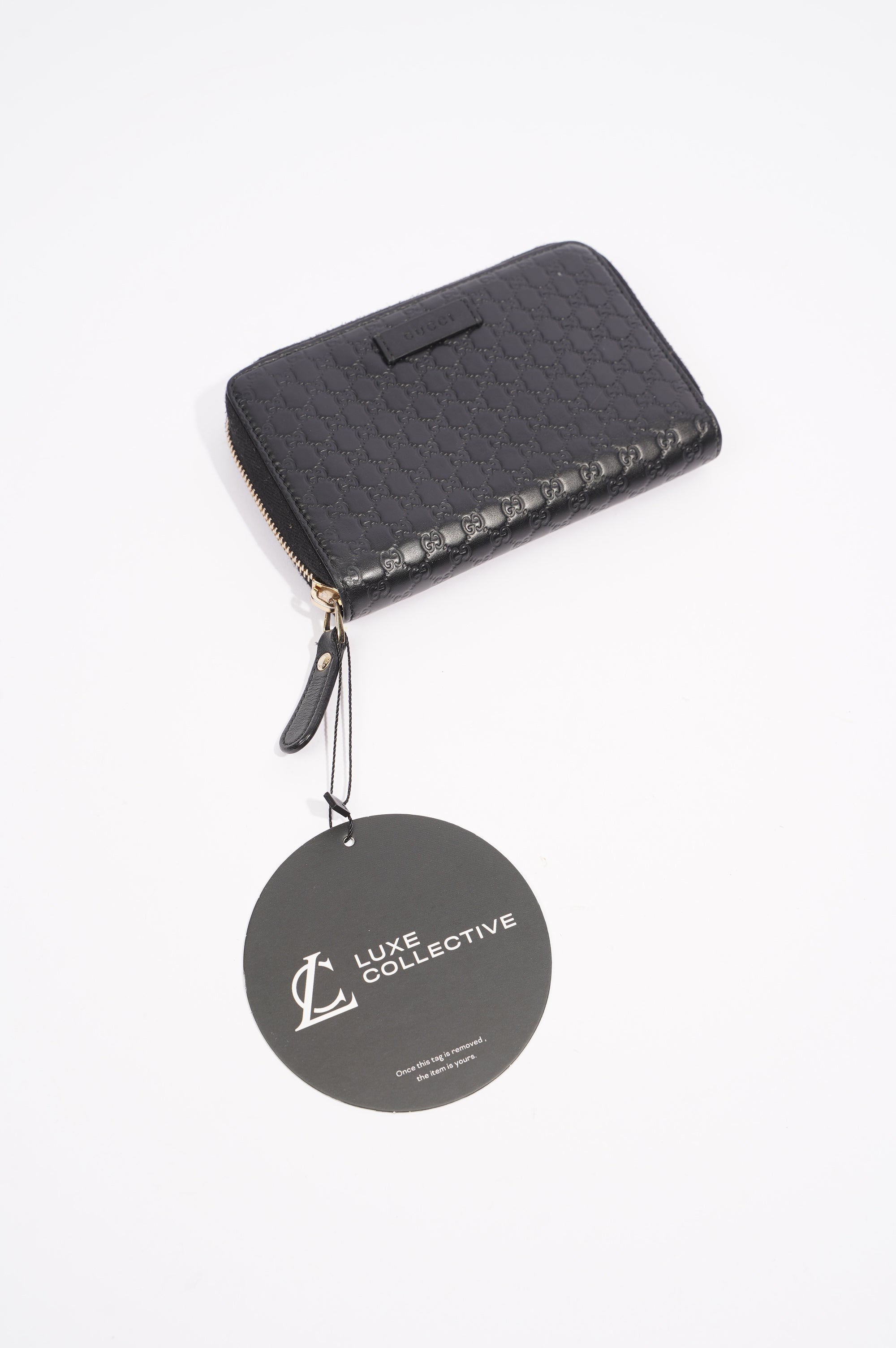 Gucci Womens Microguccissima Leather Zip Wallet Black