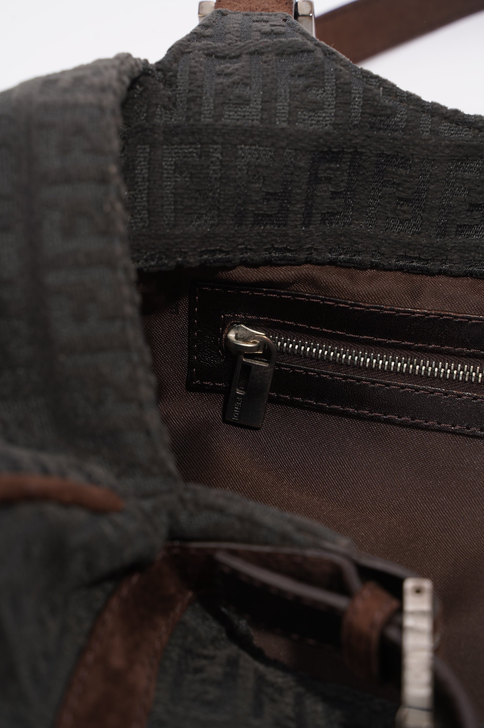 Fendi Zucchino Shoulder Bag Grey