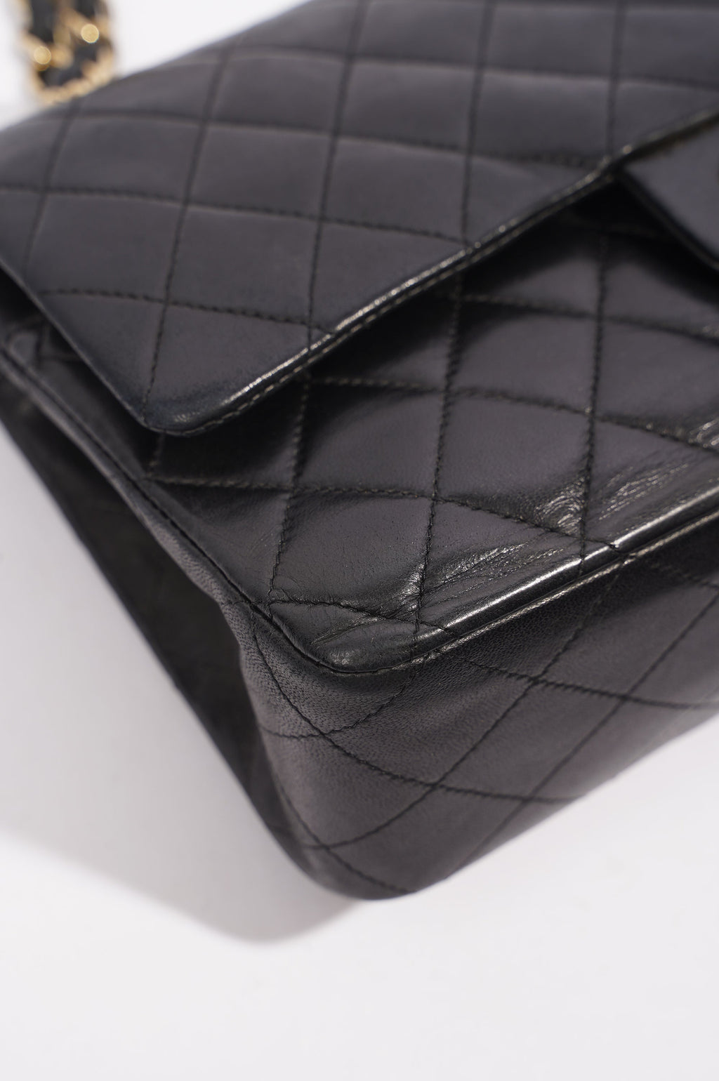 Chanel Lambskin Classic Double Flap Black Leather Medium