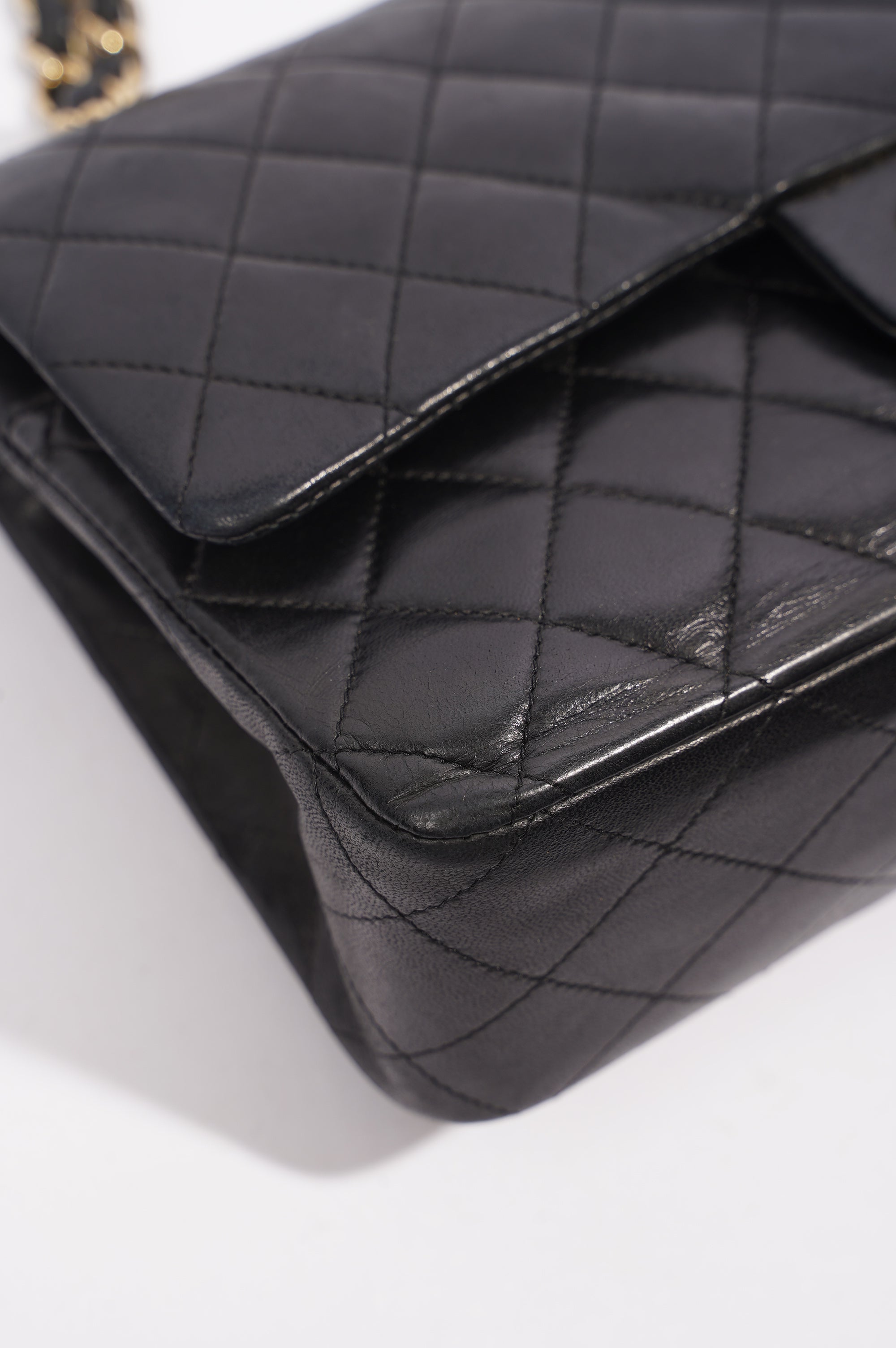 Chanel Lambskin Classic Double Flap Black Leather Medium