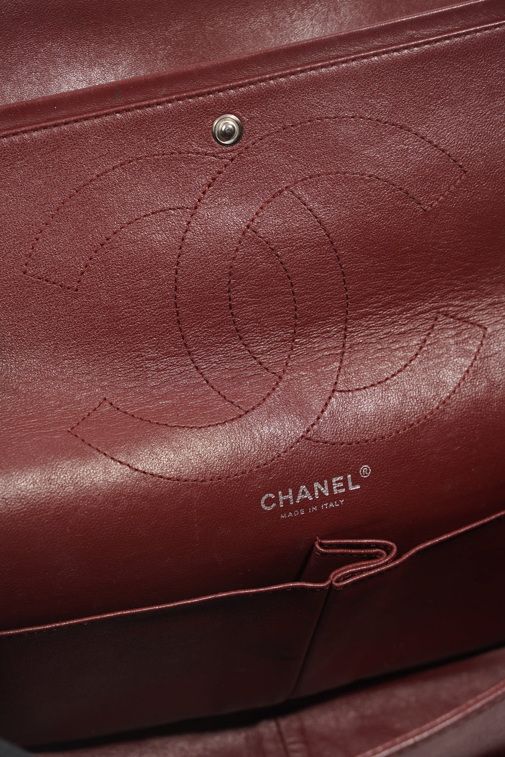 Chanel Womens 2.55 Bag Patent Burgundy Maxi