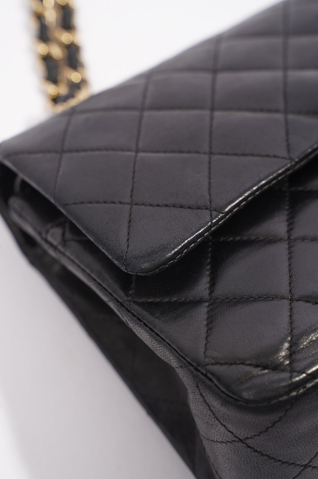 Chanel Lambskin Classic Double Flap Black Leather Medium