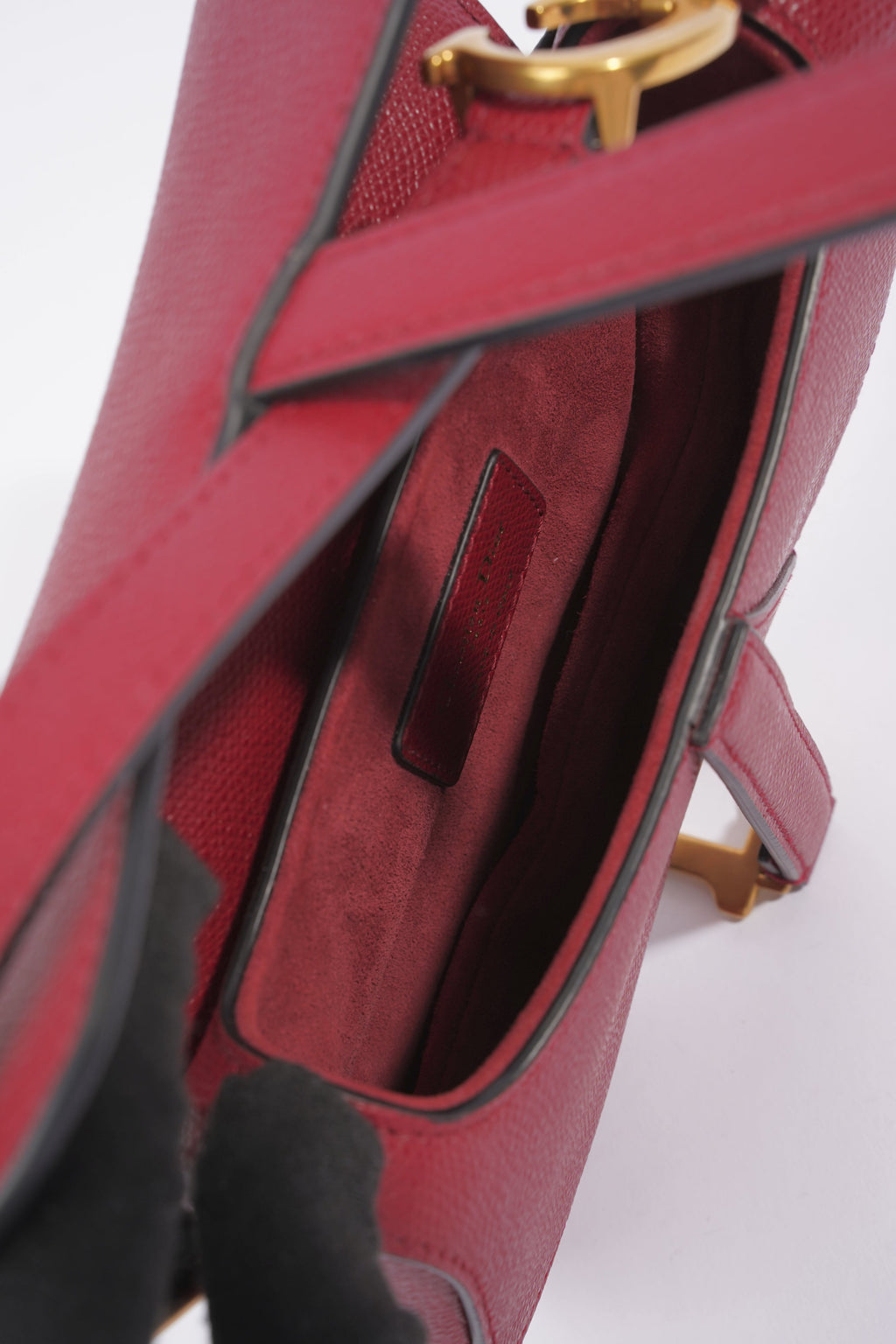 Christian Dior Saddle Bag Red Leather Mini