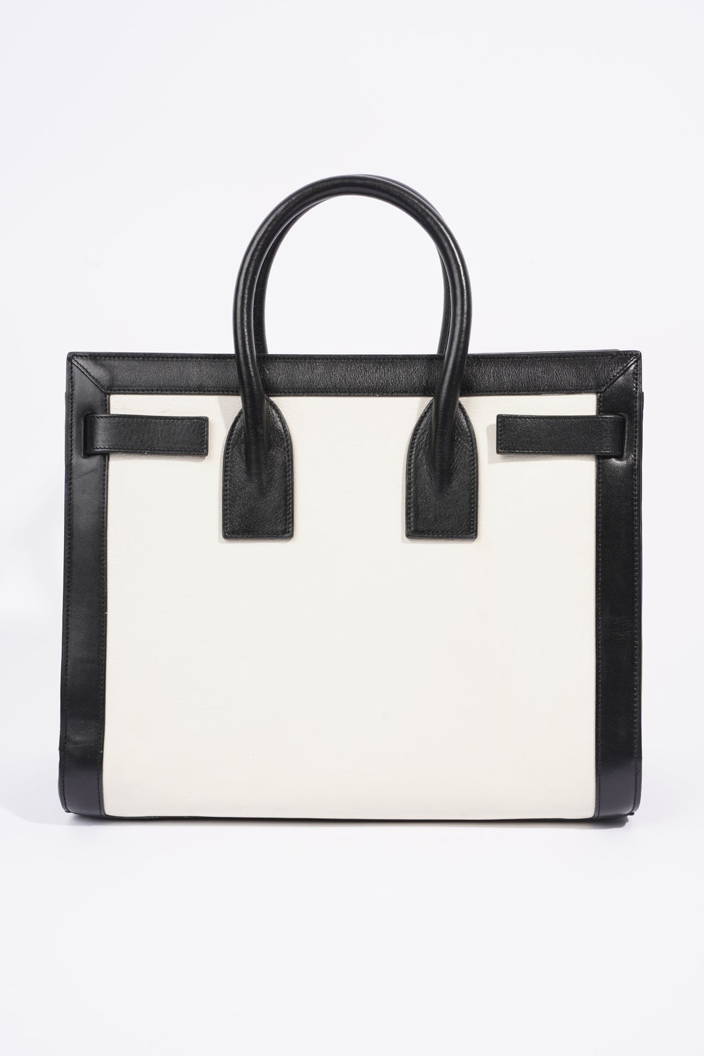 Saint Laurent Sac De Jour Bag Black / White Leather Small