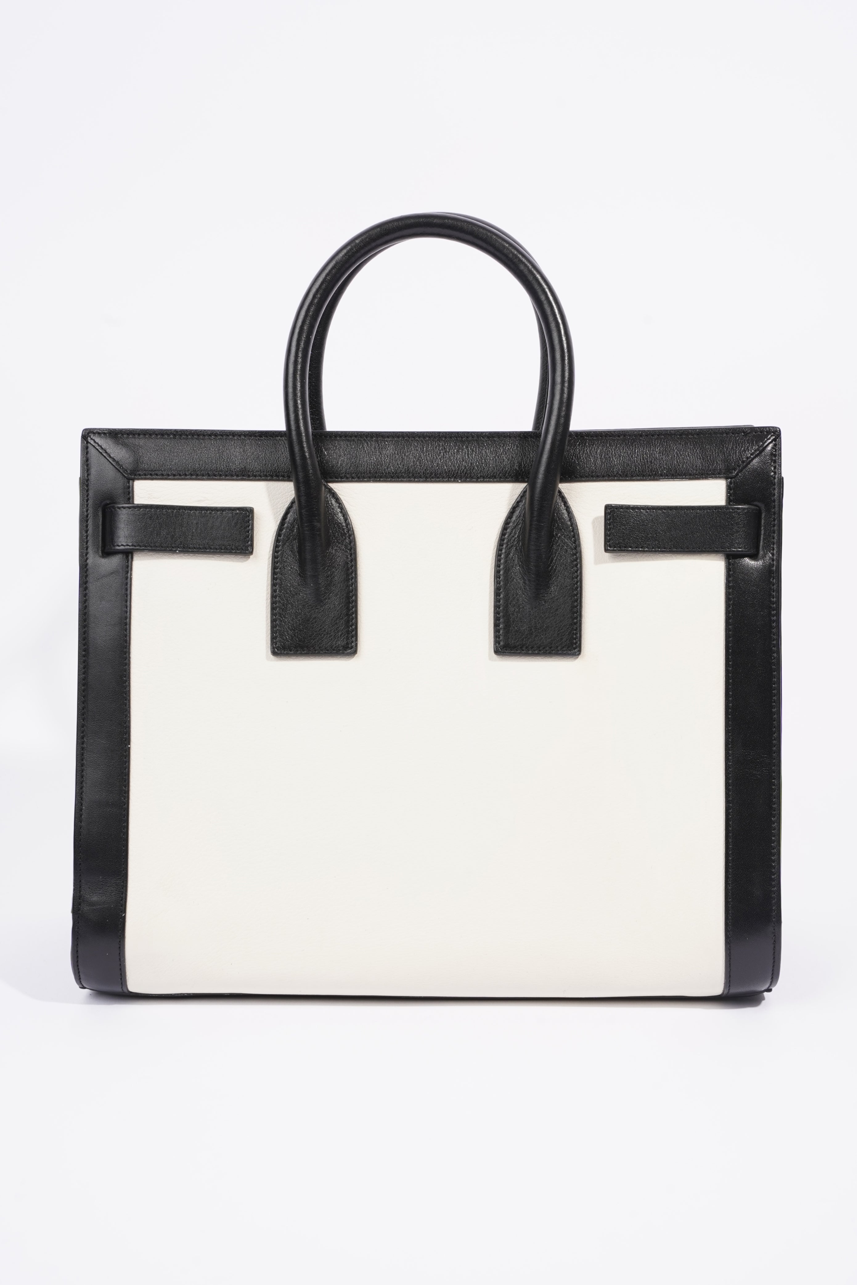 Saint Laurent Sac De Jour Bag Black / White Leather Small