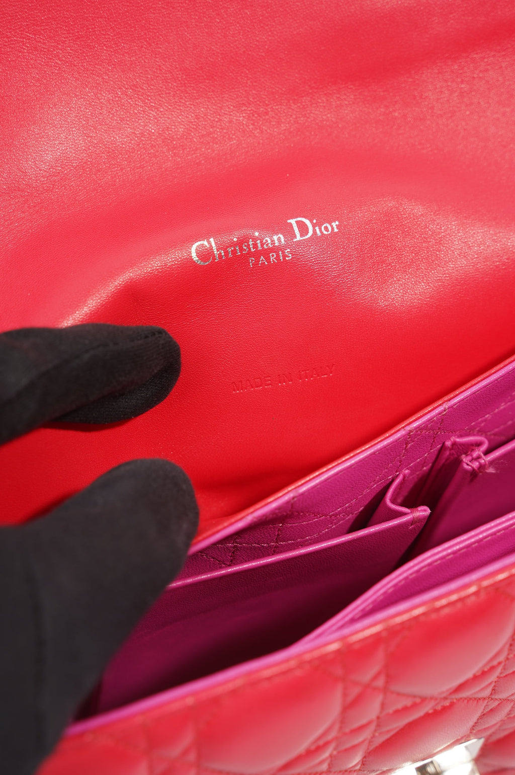 Christian Dior Womens New Lock Bag Leather Fuchsia