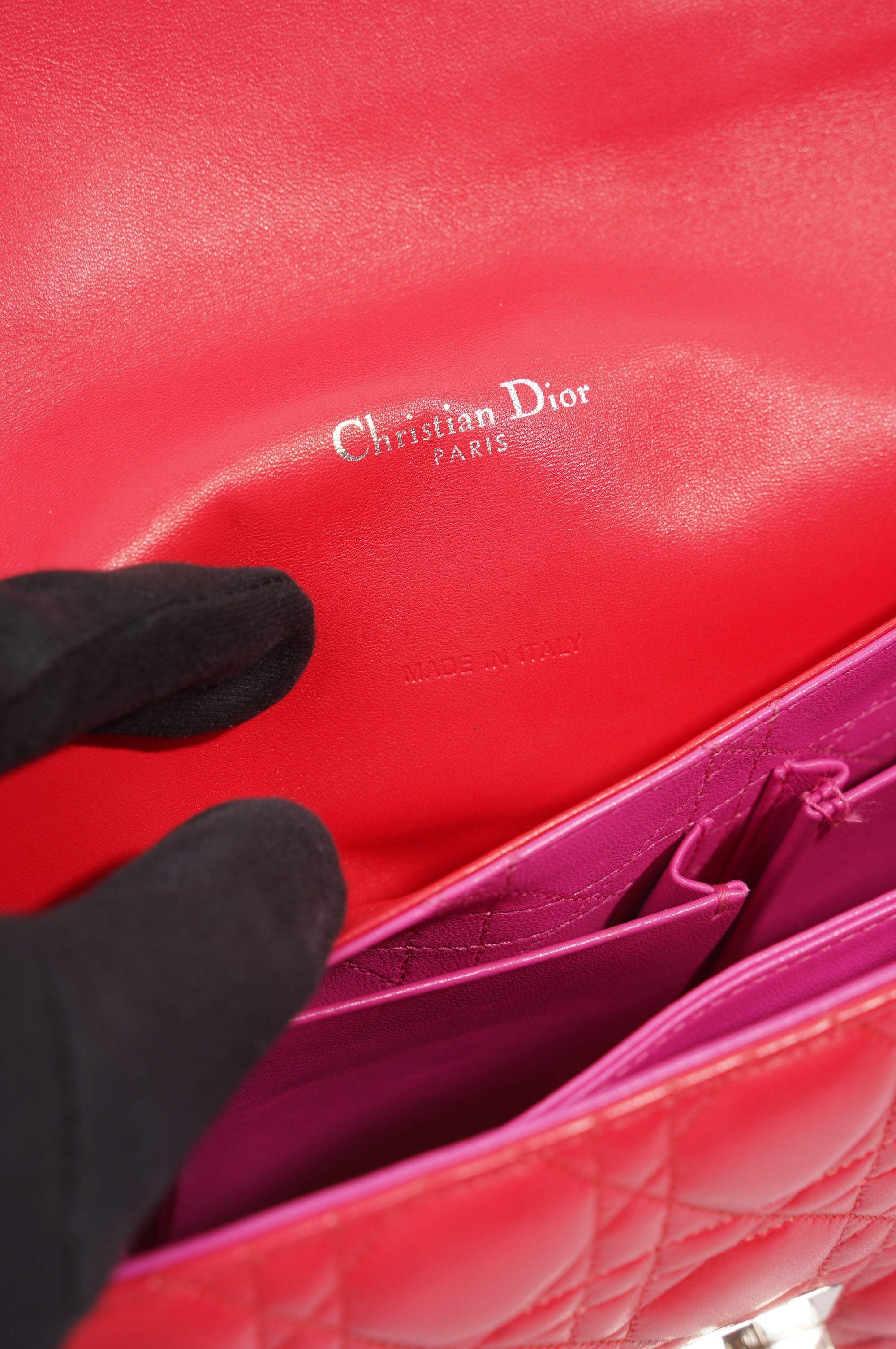 Christian Dior Womens New Lock Bag Leather Fuchsia