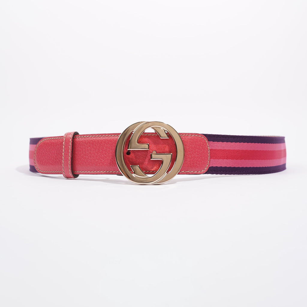 Gucci Womens Interlocking Belt Pink / Red / Purple 95cm - 38"