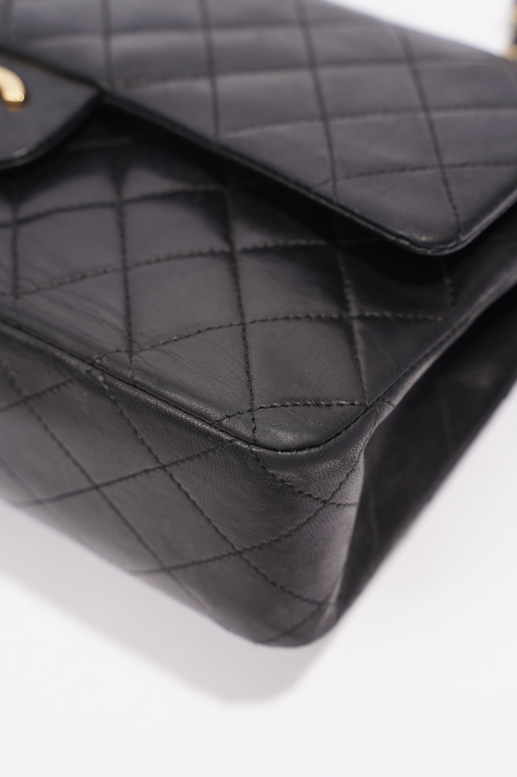Chanel Lambskin Classic Double Flap Black Leather Medium