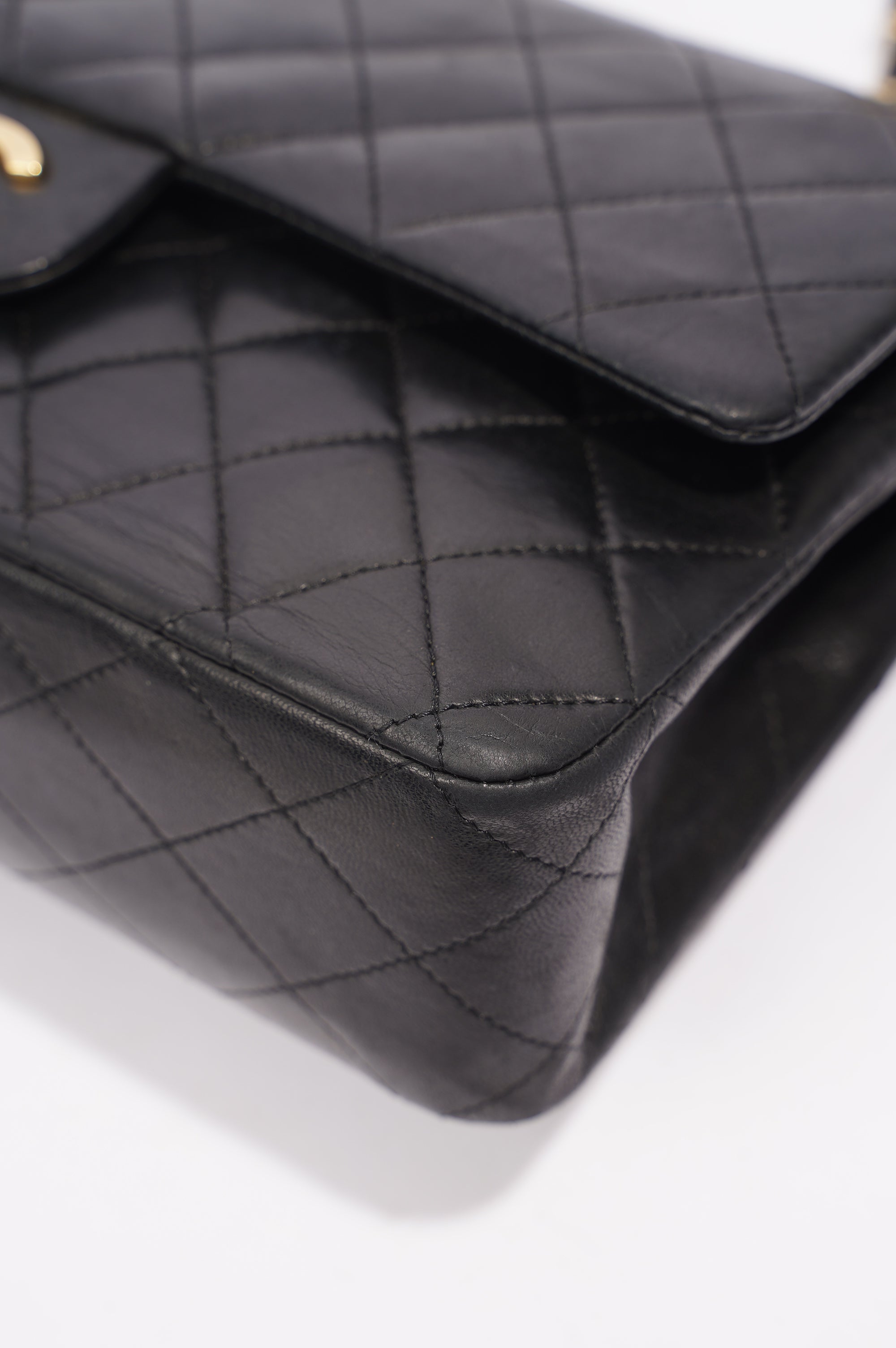 Chanel Lambskin Classic Double Flap Black Leather Medium