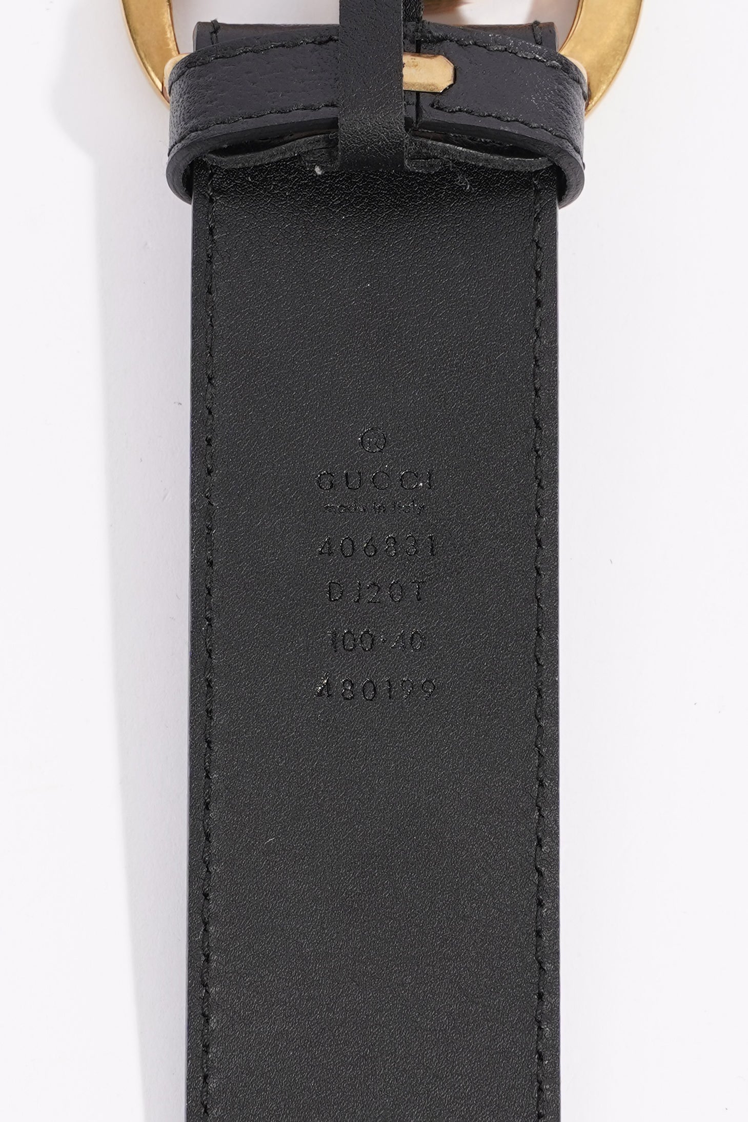 Gucci Womens Marmont GG Belt Black Leather 100 - 40"
