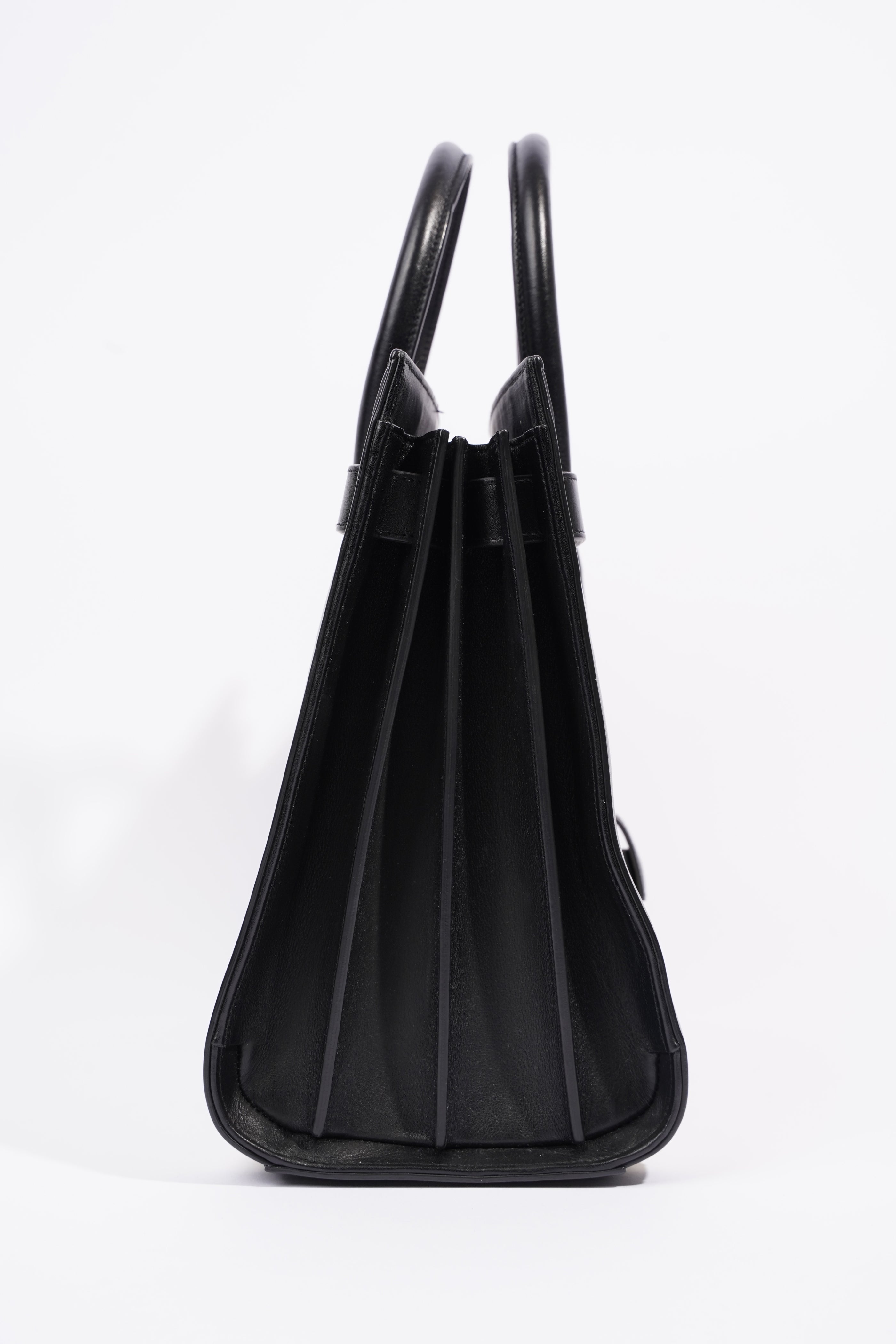 Saint Laurent Sac De Jour Bag Black / White Leather Small