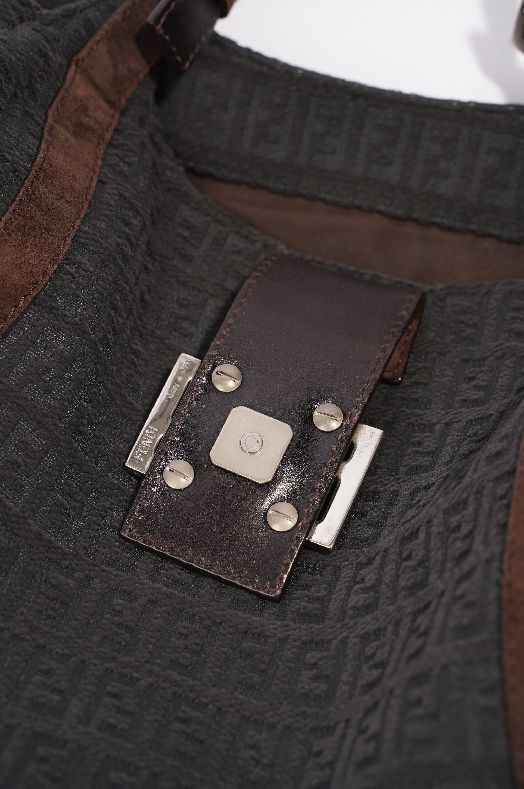 Fendi Zucchino Shoulder Bag Grey