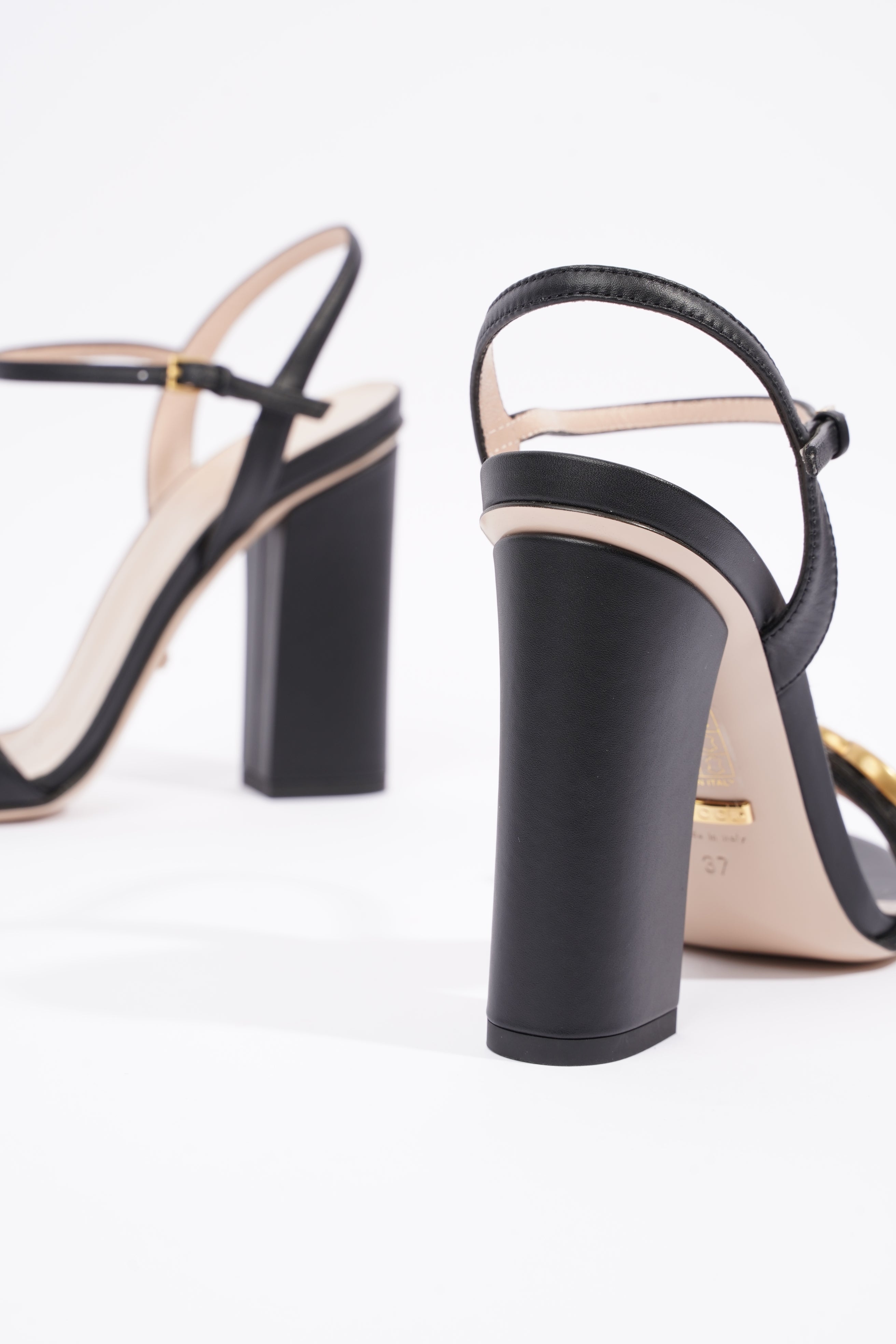 Gucci Womens Marmont Sandal Black / Gold EU 37 / UK 4