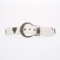 Christian Dior Womens Oversize Buckle Belt White Leather 90cm