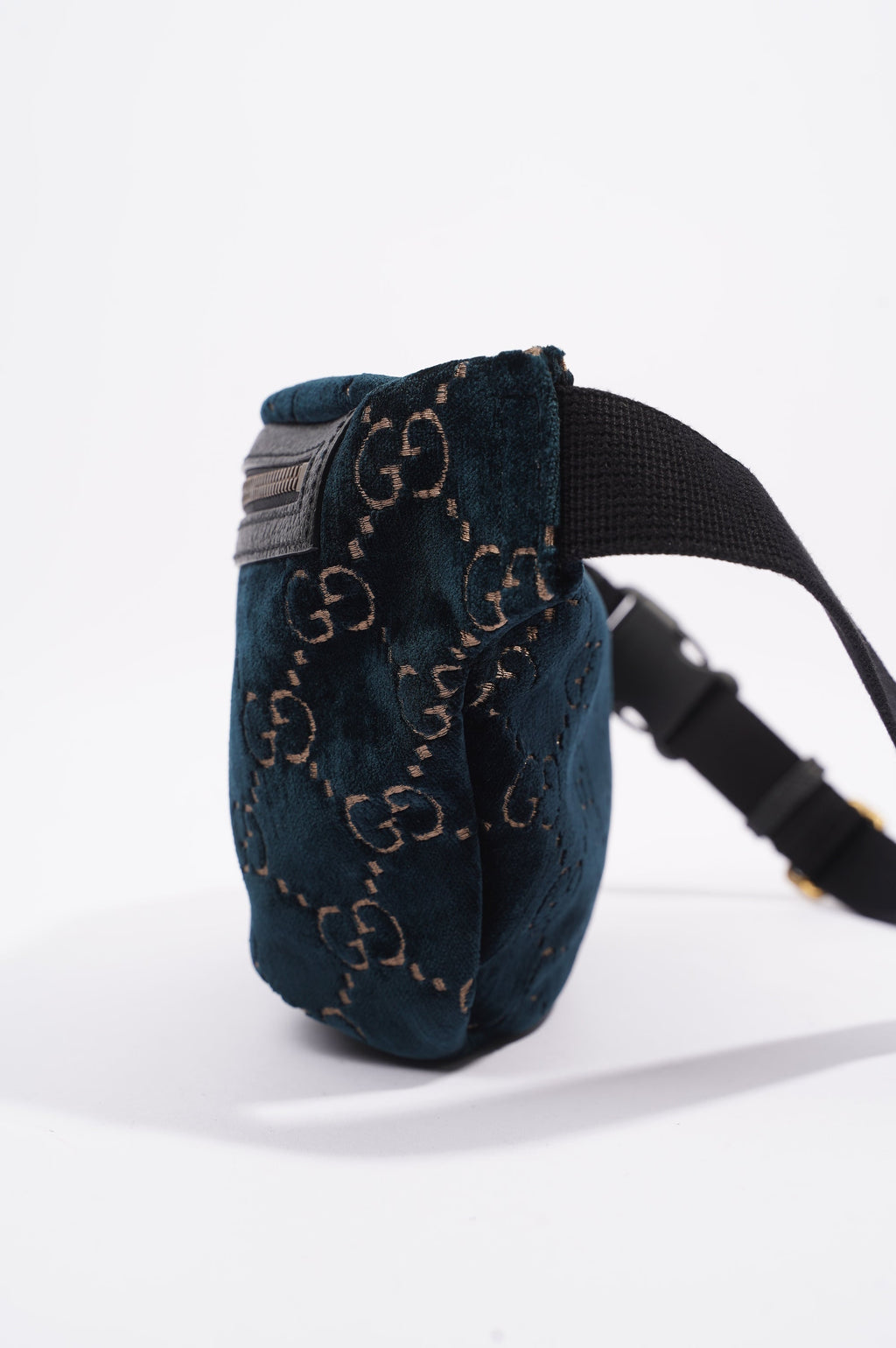 Gucci Womens Monogram Velvet Bumbag Navy