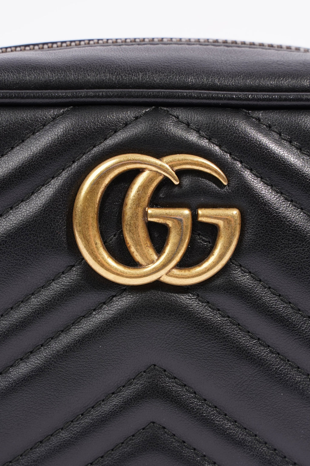 Gucci Marmont Zip Black Leather Mini