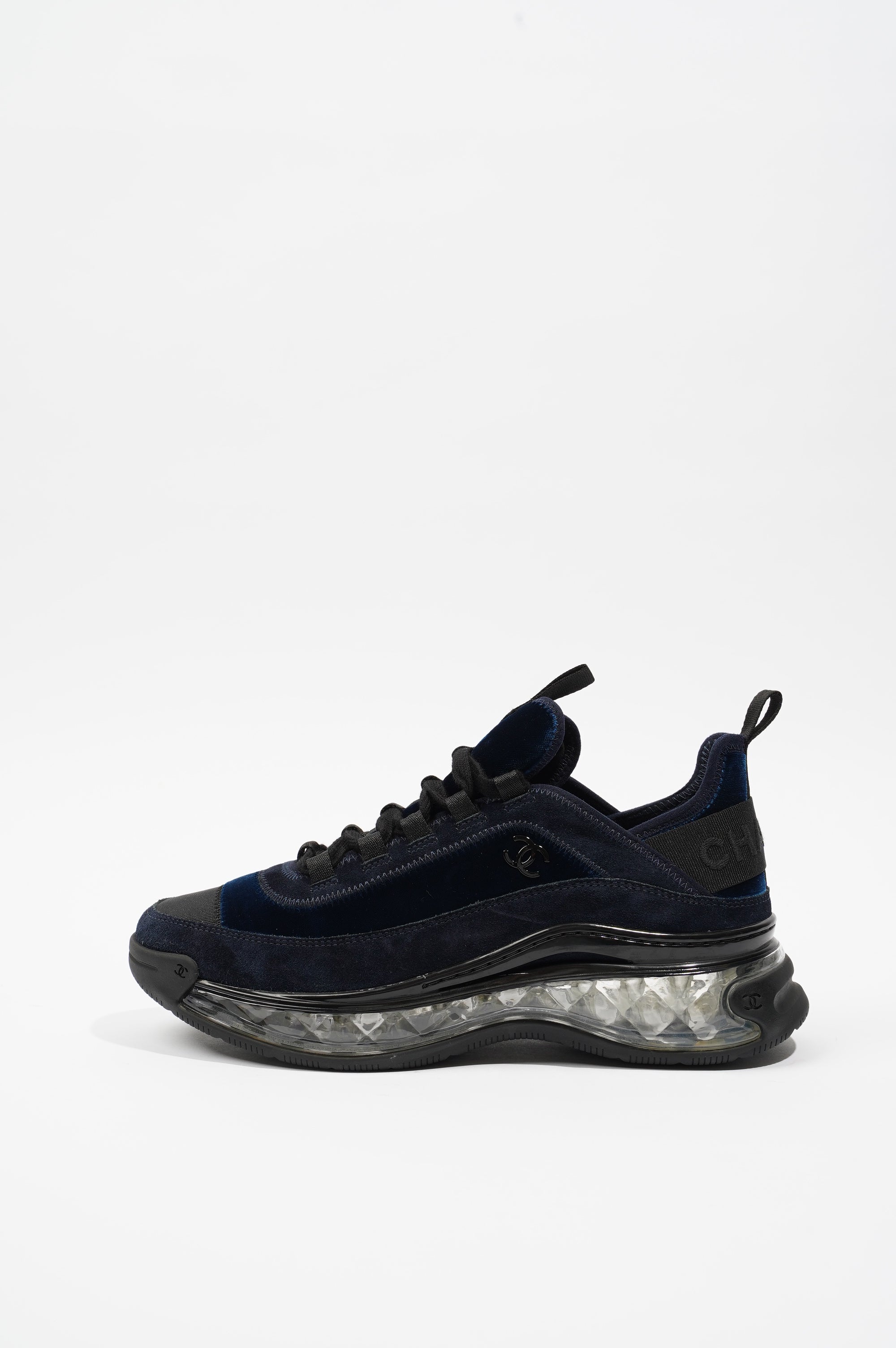 Chanel Womens CC Logo Navy Bubble EU 38.5 / UK 5.5
