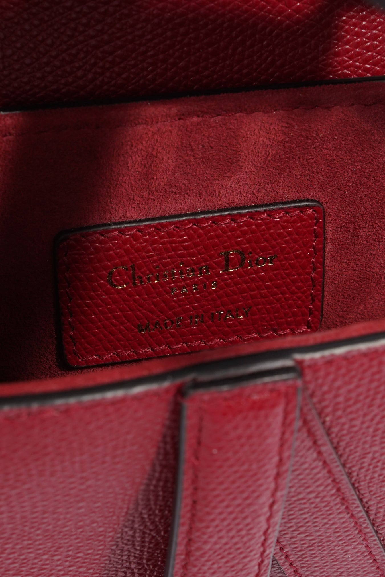 Christian Dior Saddle Bag Red Leather Mini