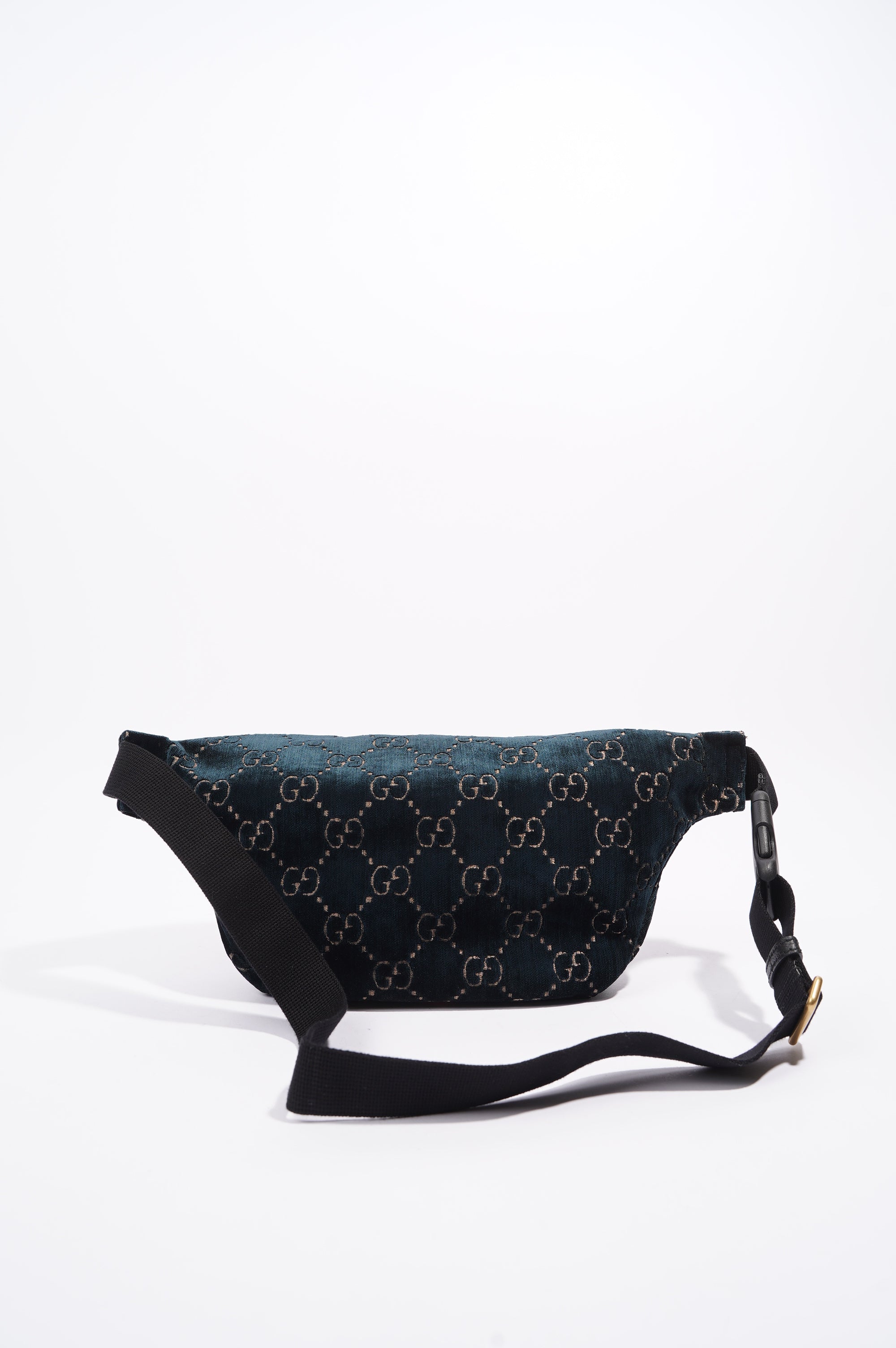 Gucci Womens Monogram Velvet Bumbag Navy
