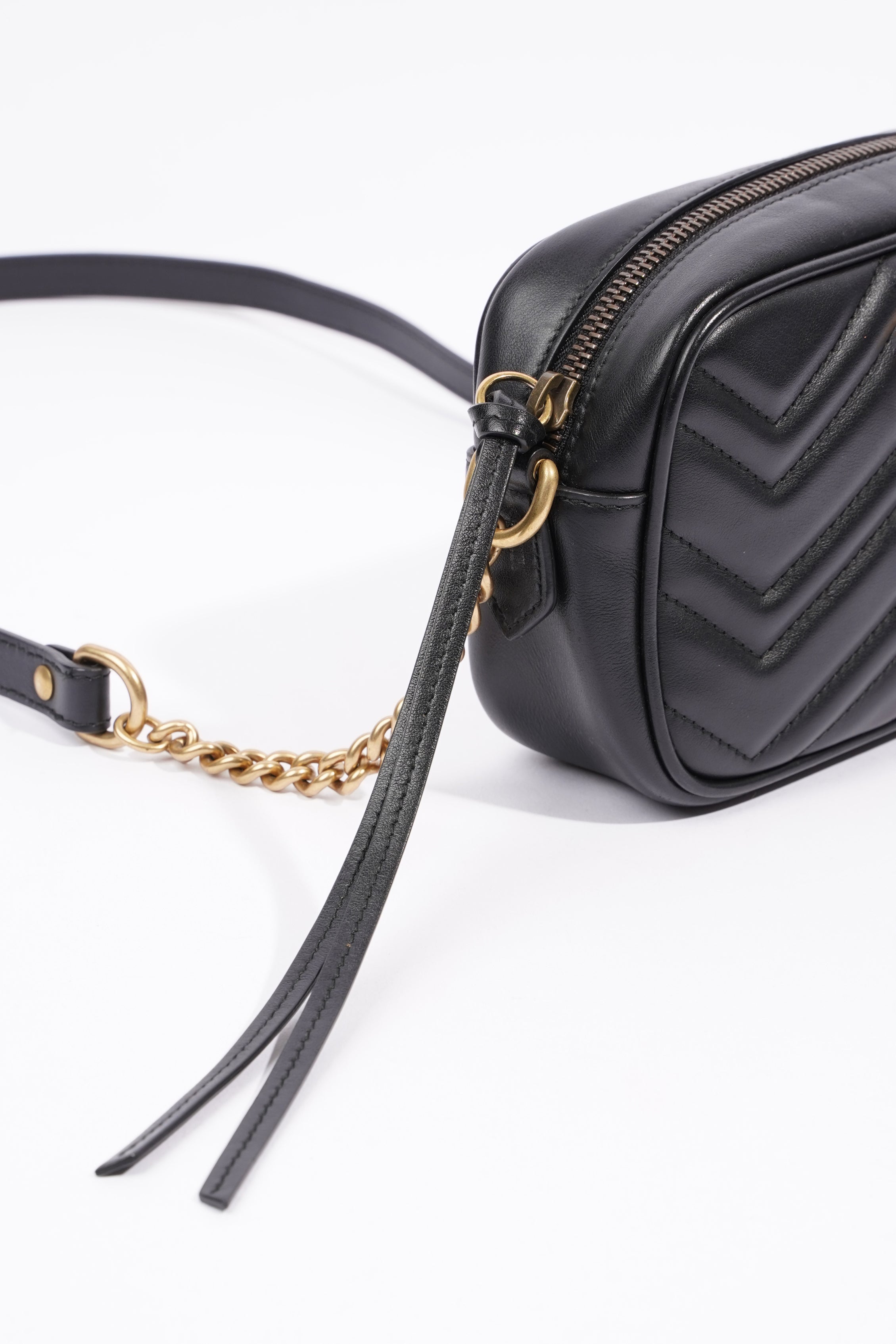 Gucci Marmont Zip Black Leather Mini