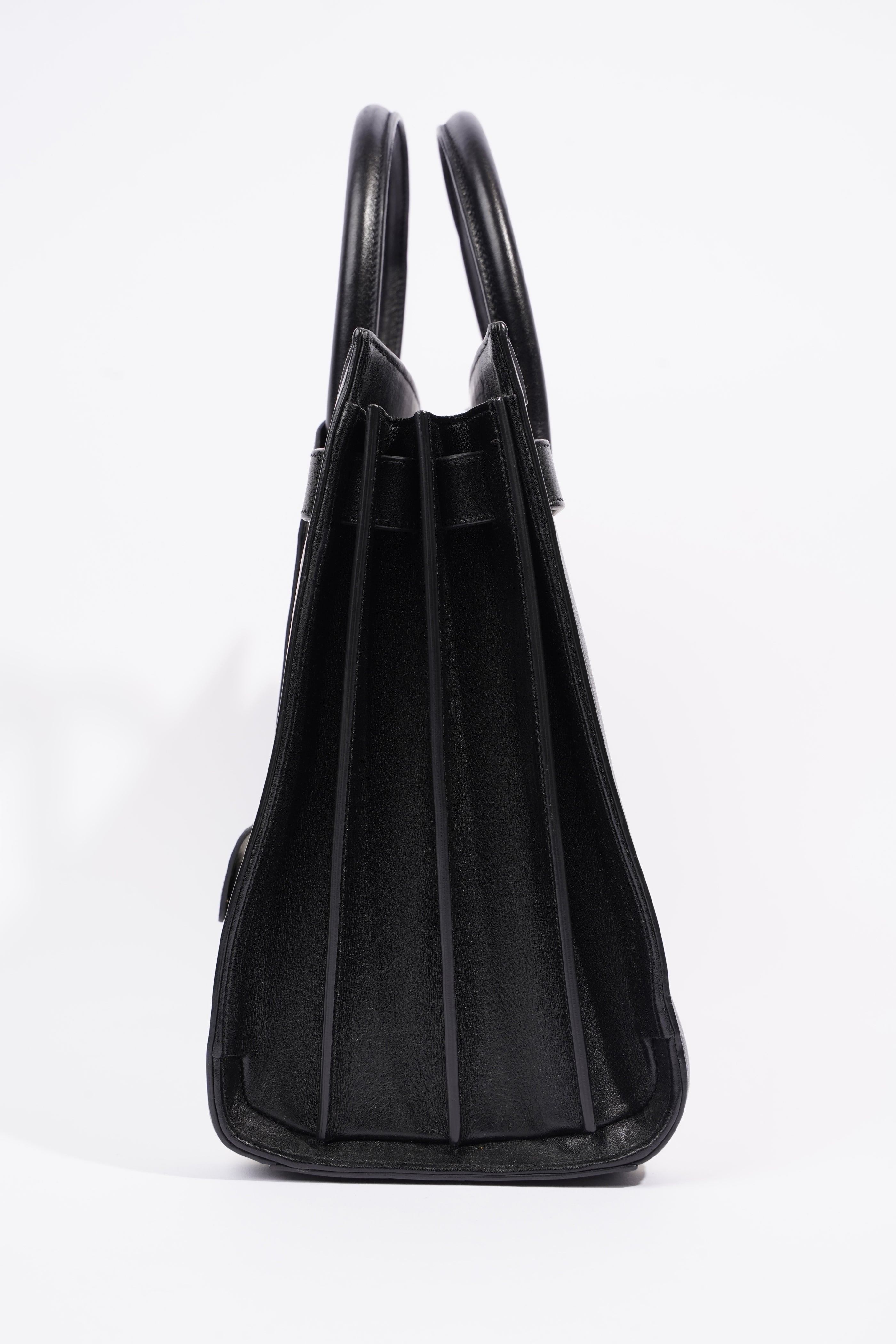 Saint Laurent Sac De Jour Bag Black / White Leather Small