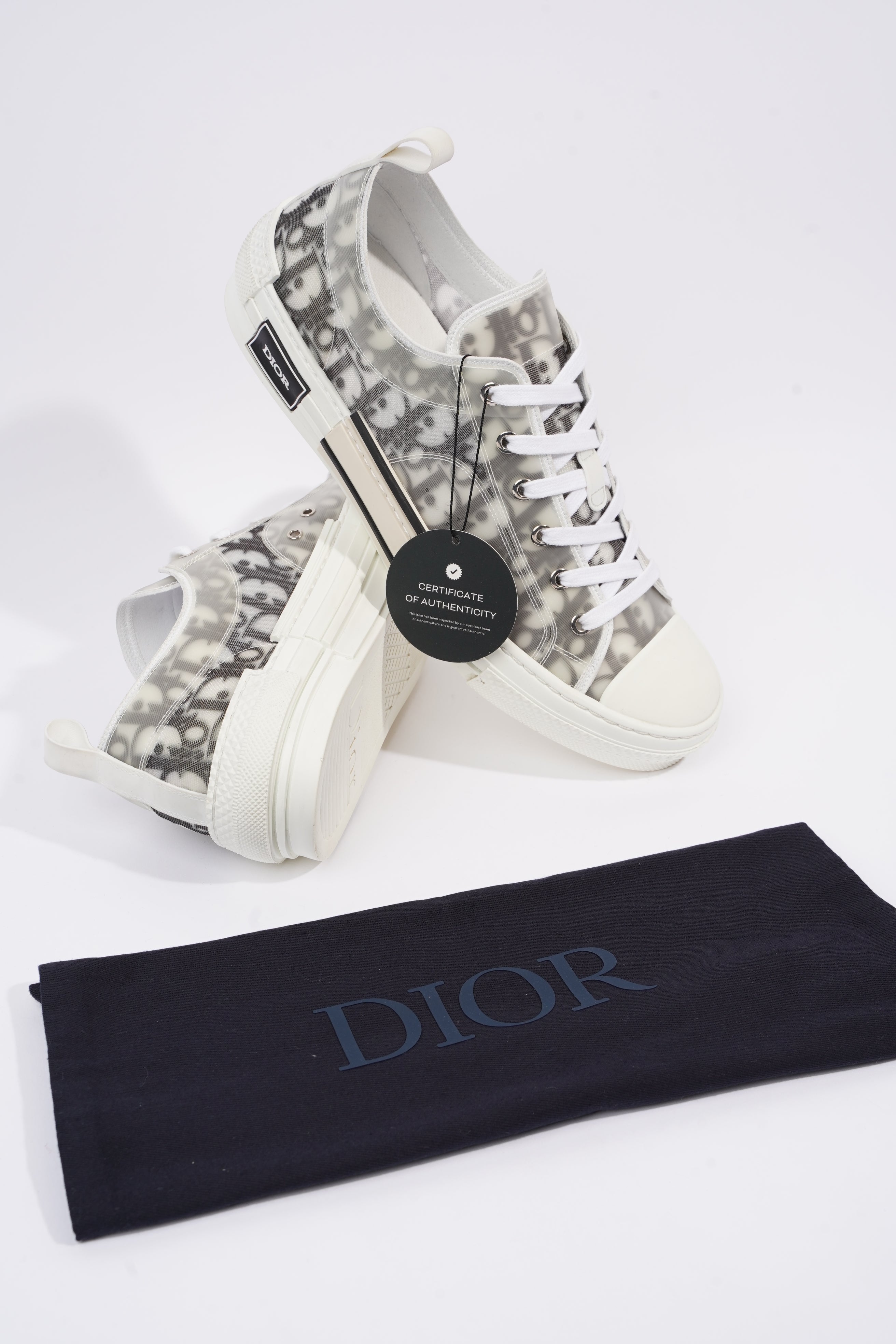 Christian Dior Mens B23 Low White Logo EU 44.5 / UK 10.5