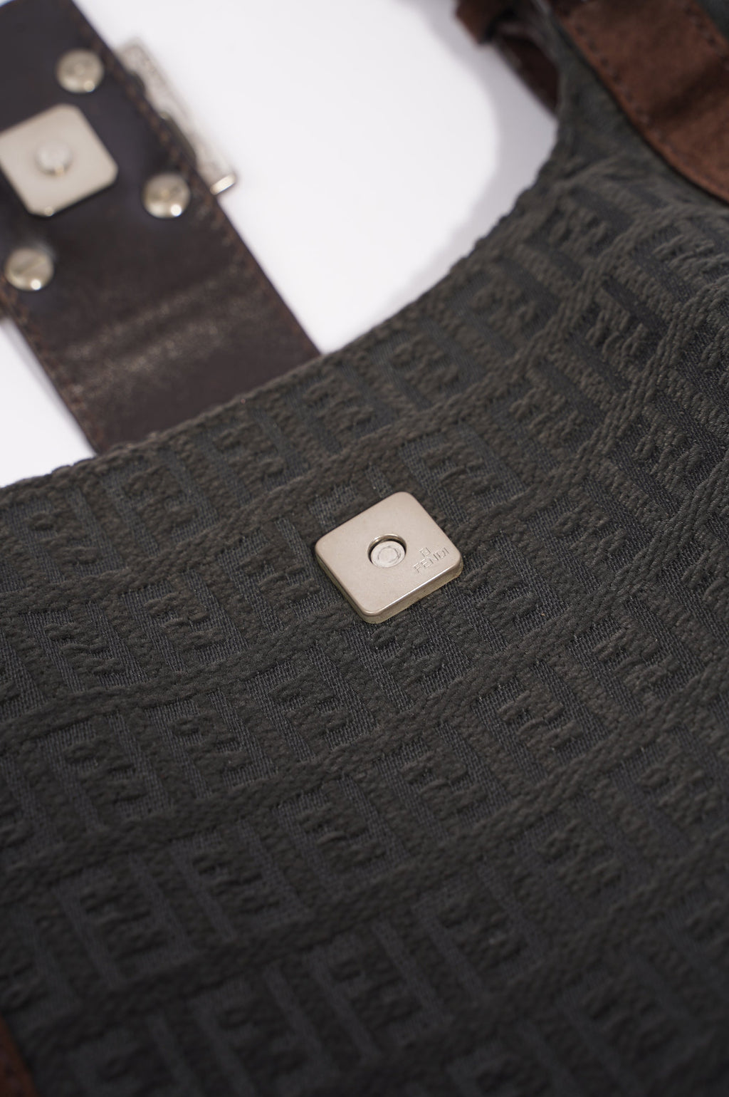 Fendi Zucchino Shoulder Bag Grey