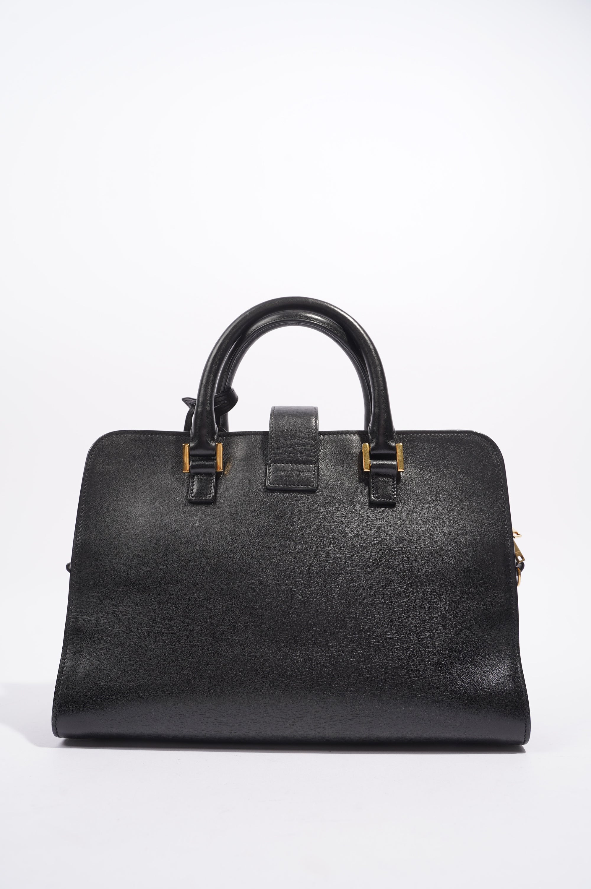 Saint Laurent Womens Cabas Black / Gold Small