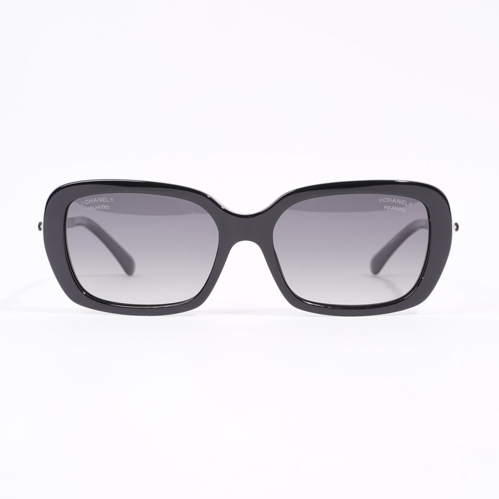 Chanel Womens Pearl CC Sunglasses Black Acetate 140