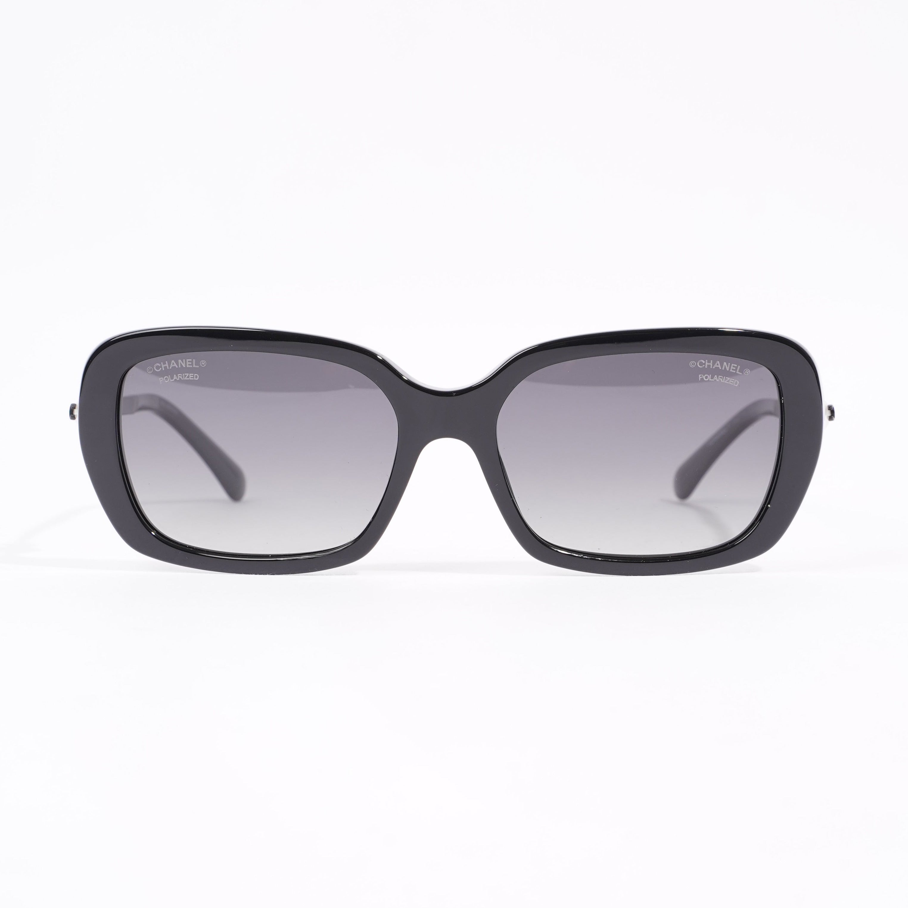 Chanel Womens Pearl CC Sunglasses Black Acetate 140
