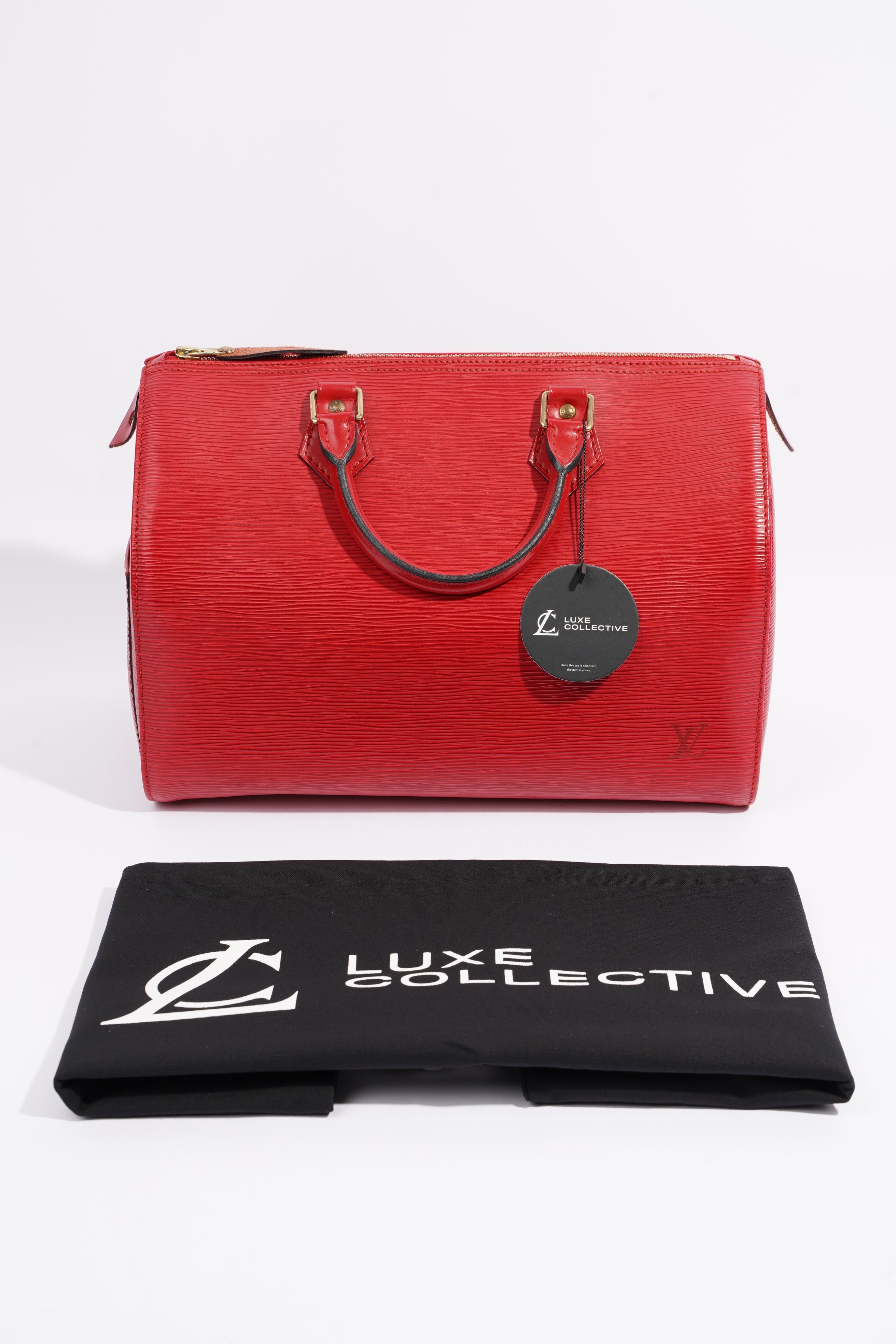 Louis Vuitton Womens Vintage Speedy 30 Bag Red Epi Leather