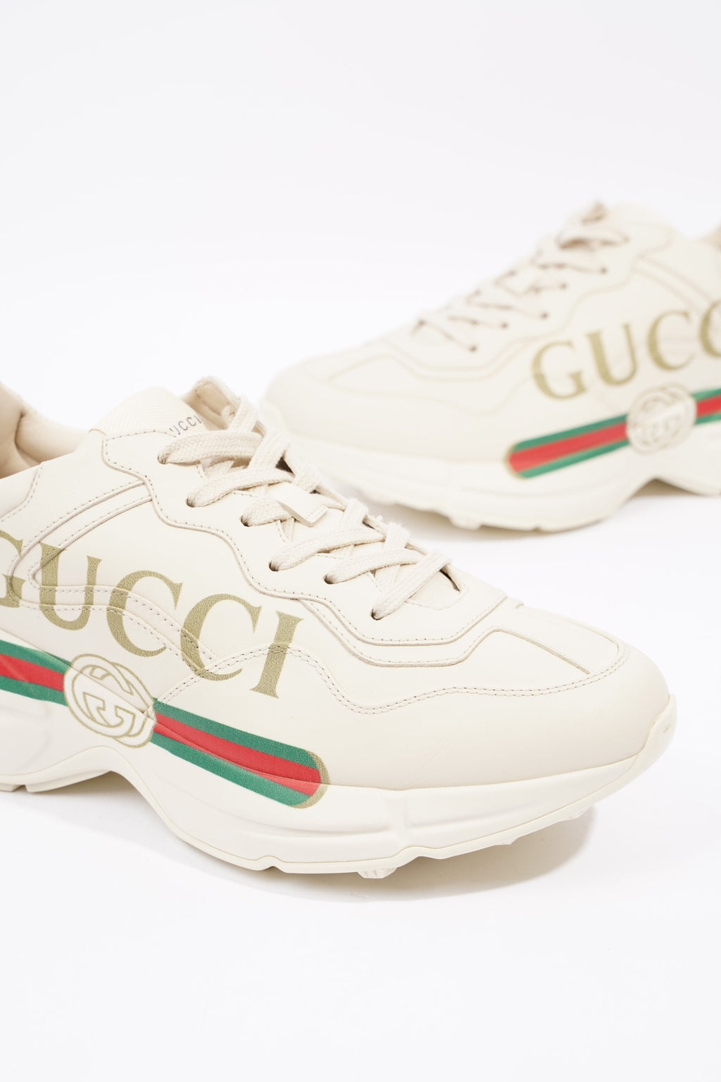 Gucci Womens Rhyton Logo Beige EU 39 / UK 6