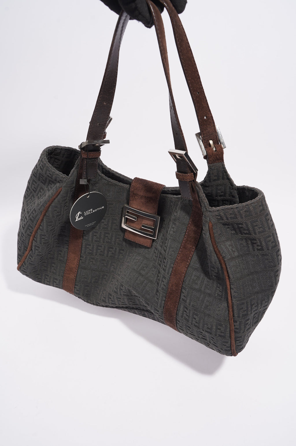 Fendi Zucchino Shoulder Bag Grey