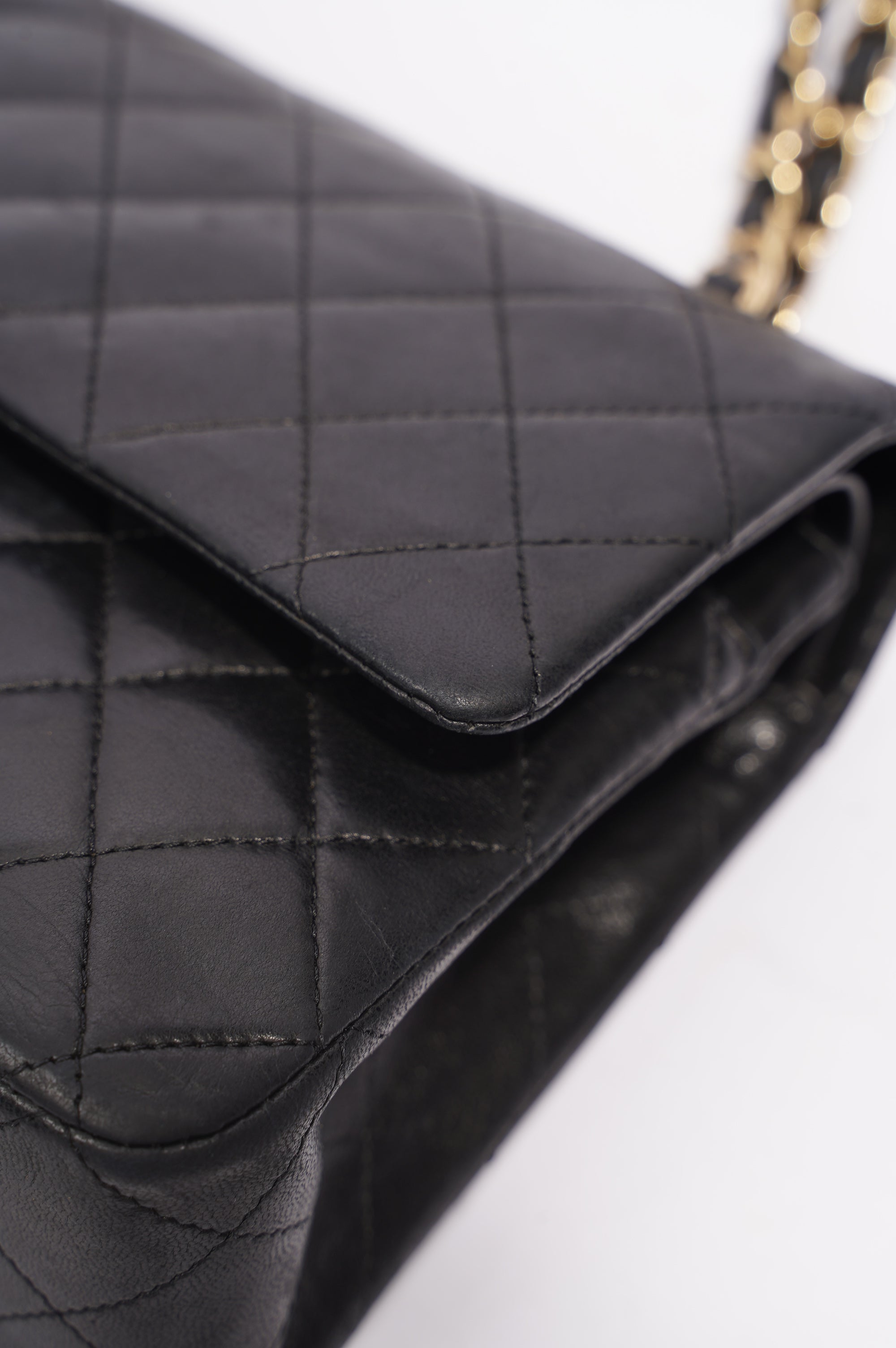 Chanel Lambskin Classic Double Flap Black Leather Medium
