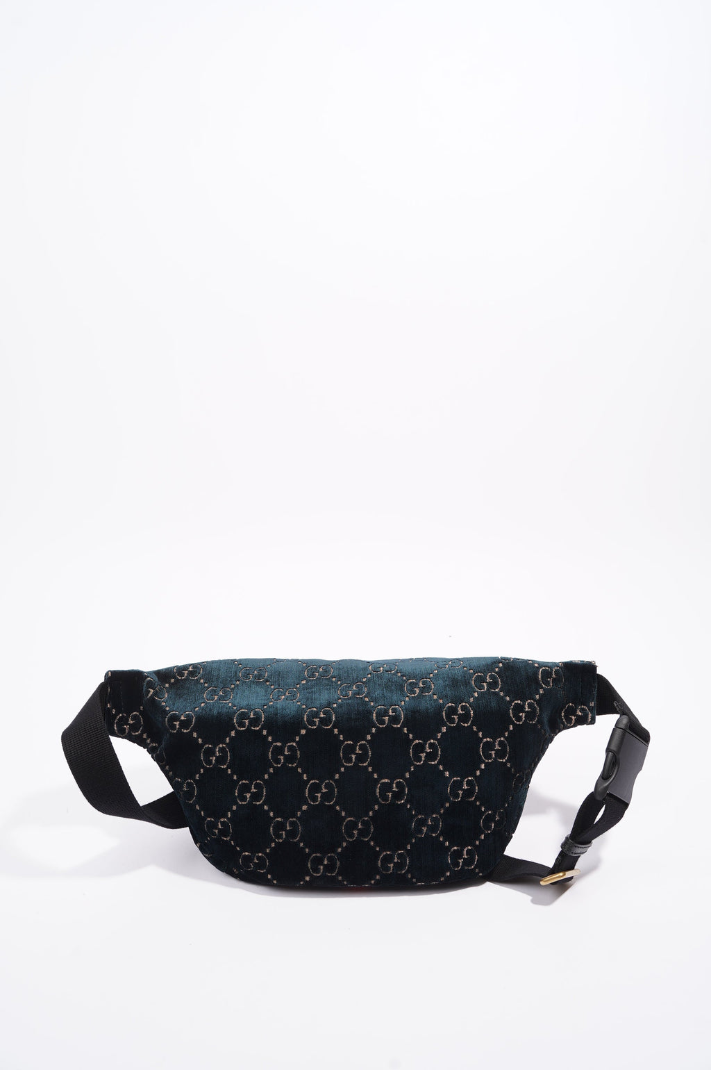 Gucci Womens Monogram Velvet Bumbag Navy