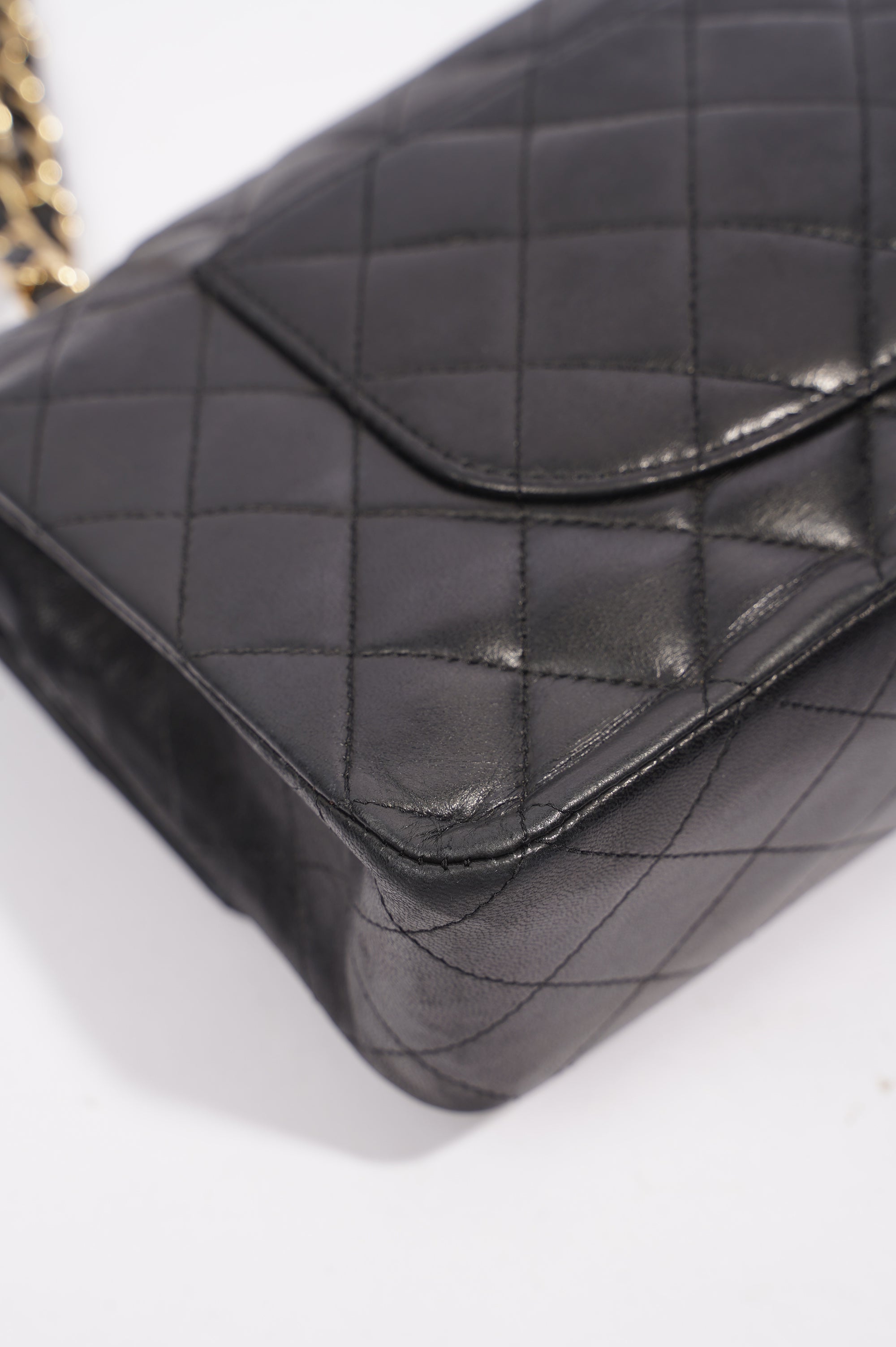 Chanel Lambskin Classic Double Flap Black Leather Medium